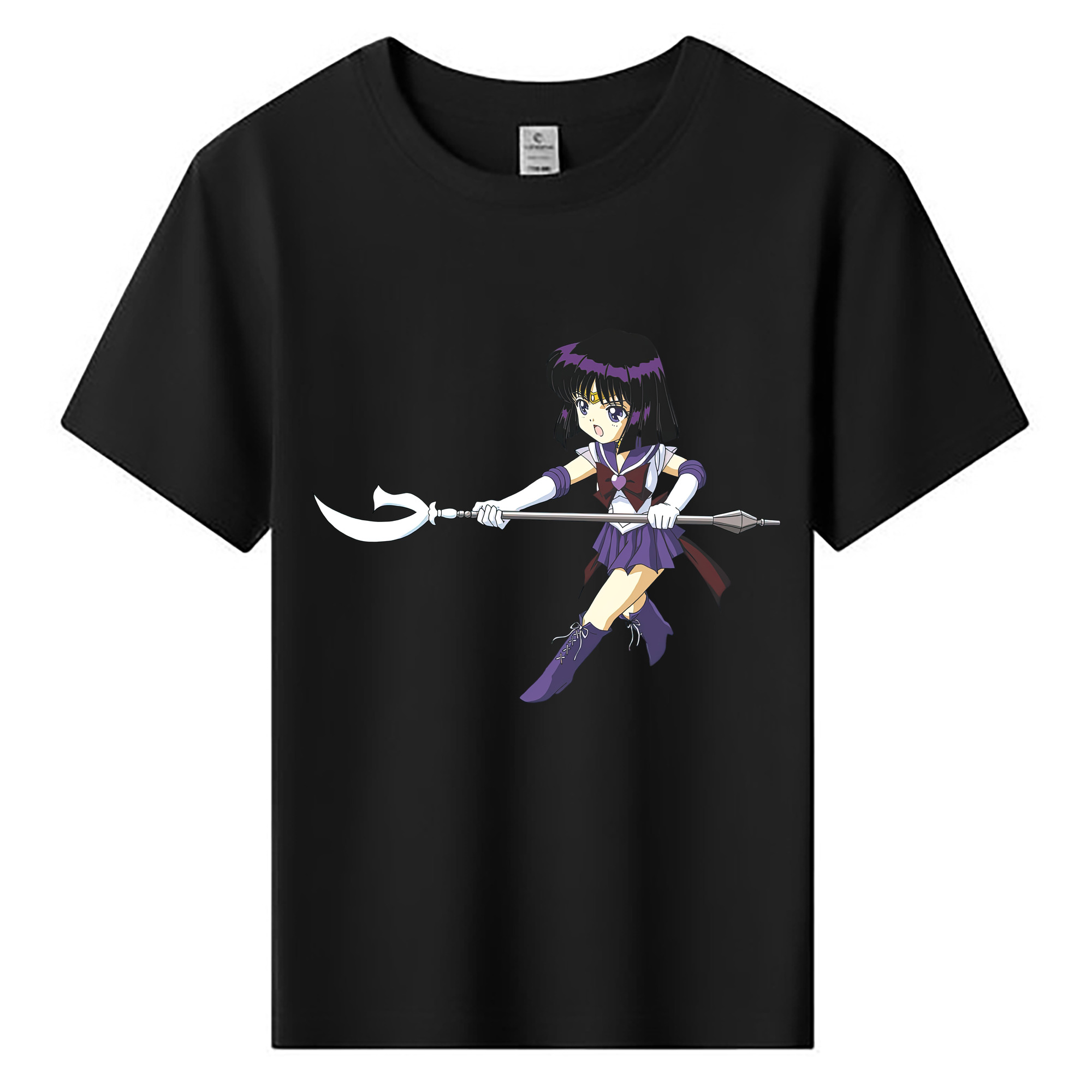 （画像用） 美少女戦士セーラームーン 土萠ほたる Sailor Moon Tomoe Hotaru （セーラーサターン；Sailor Saturn） 綿100％キッズTシャツ（フロントプリント）