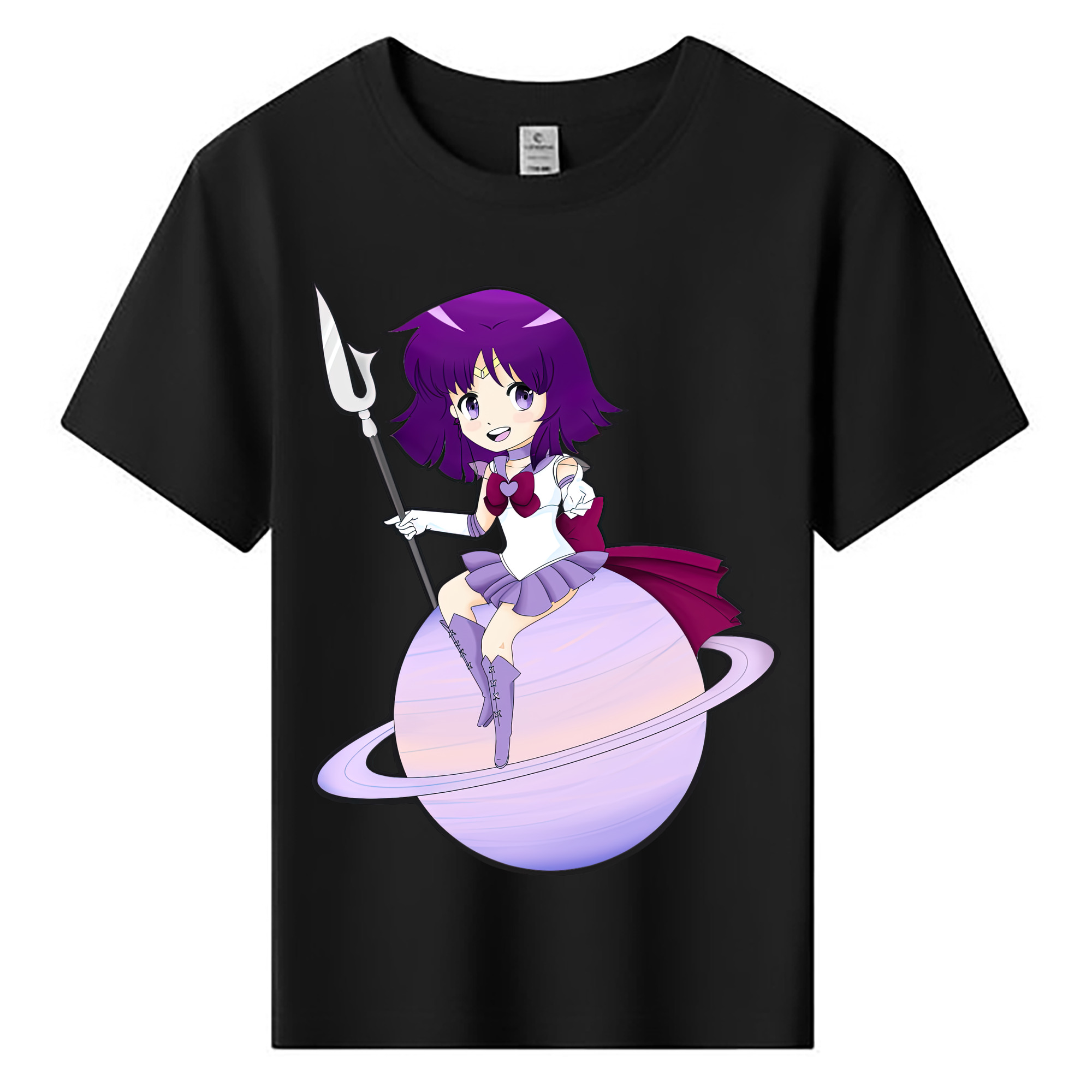 （画像用） 美少女戦士セーラームーン 土萠ほたる Sailor Moon Tomoe Hotaru （セーラーサターン；Sailor Saturn） 綿100％キッズTシャツ（フロントプリント）