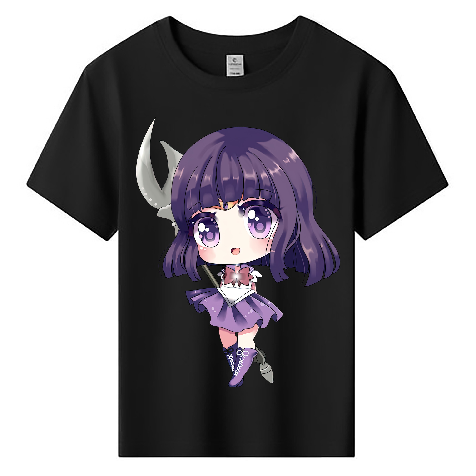 （画像用） 美少女戦士セーラームーン 土萠ほたる Sailor Moon Tomoe Hotaru （セーラーサターン；Sailor Saturn） 綿100％キッズTシャツ（フロントプリント）