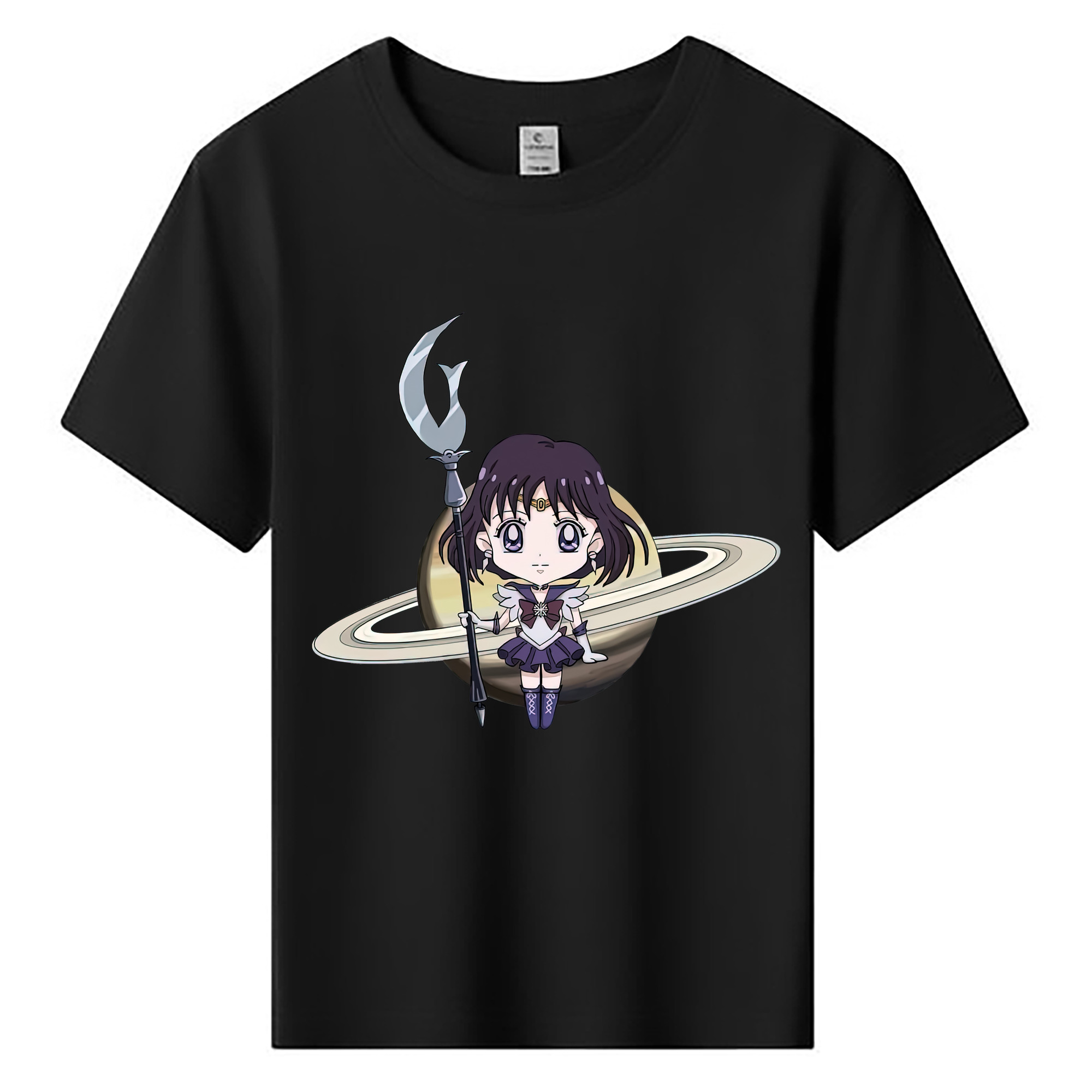 （画像用） 美少女戦士セーラームーン 土萠ほたる Sailor Moon Tomoe Hotaru （セーラーサターン；Sailor Saturn） 綿100％キッズTシャツ（フロントプリント）