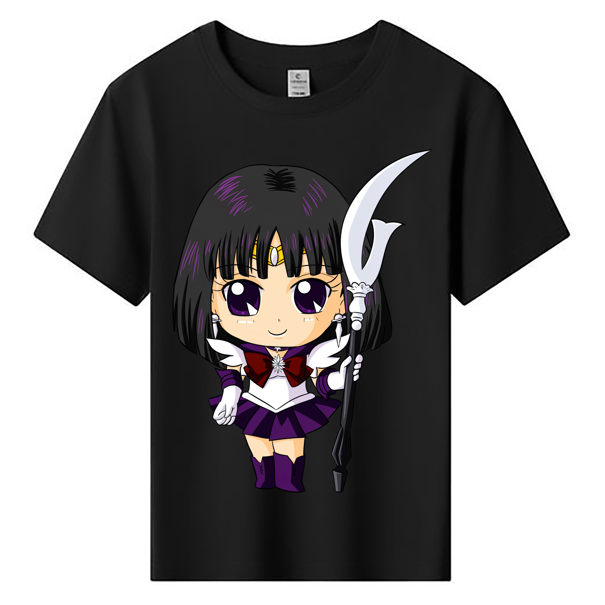（画像用） 美少女戦士セーラームーン 土萠ほたる Sailor Moon Tomoe Hotaru （セーラーサターン；Sailor Saturn） 綿100％キッズTシャツ（フロントプリント）