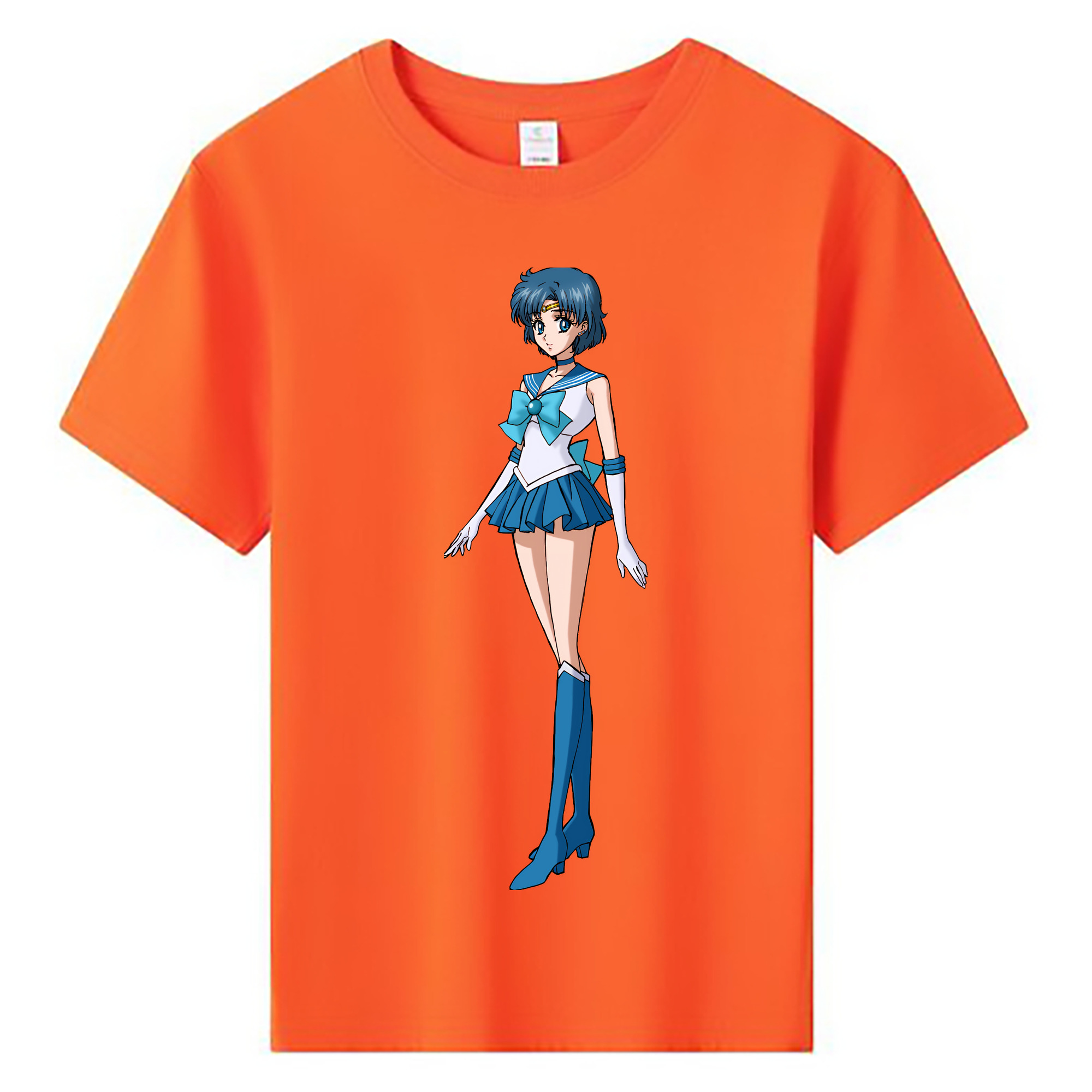 （画像用） 美少女戦士セーラームーン 水野 亜美 みずの あみ Sailor Moon Mizuno Ami 綿100％キッズTシャツ（フロントプリント）