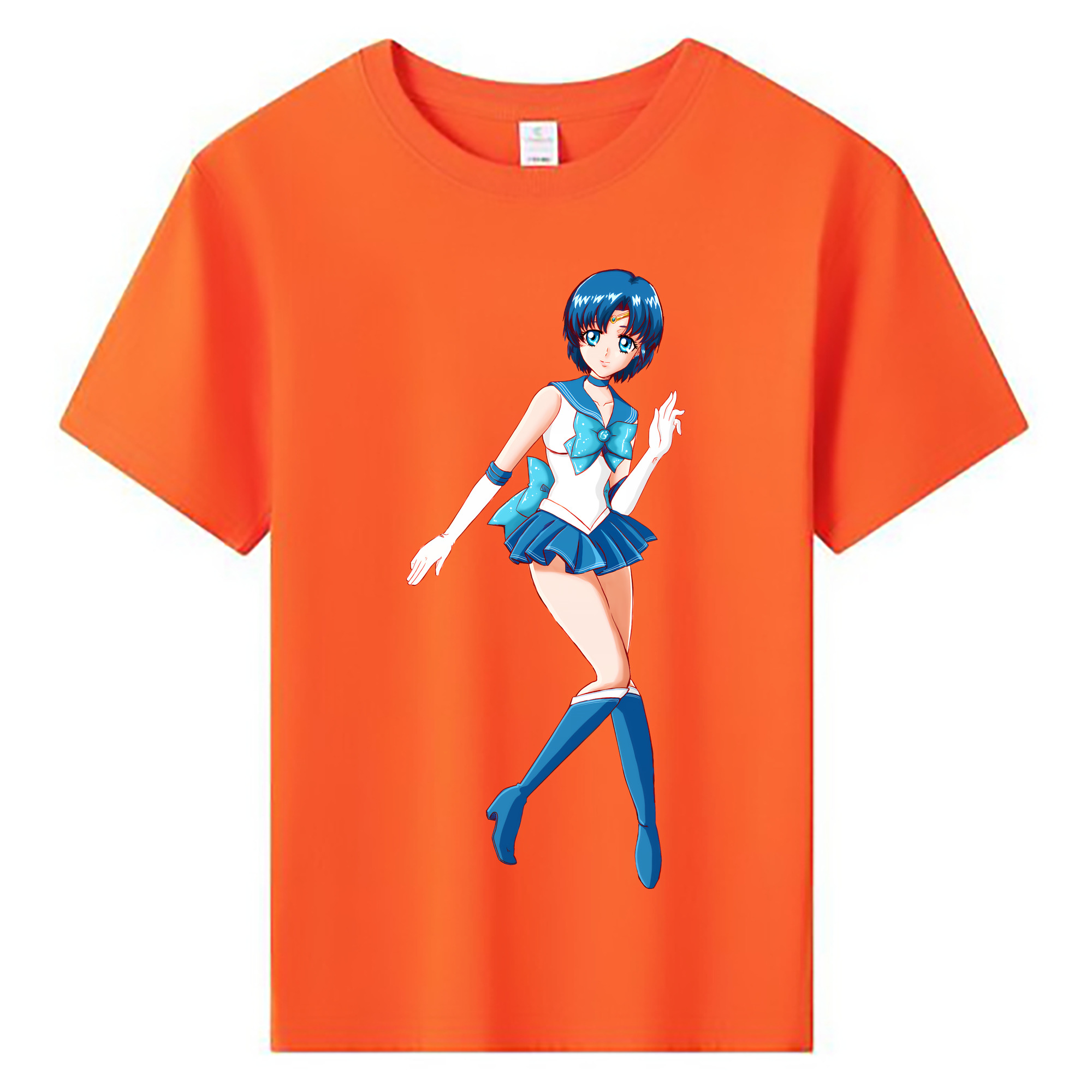 （画像用） 美少女戦士セーラームーン 水野 亜美 みずの あみ Sailor Moon Mizuno Ami 綿100％キッズTシャツ（フロントプリント）
