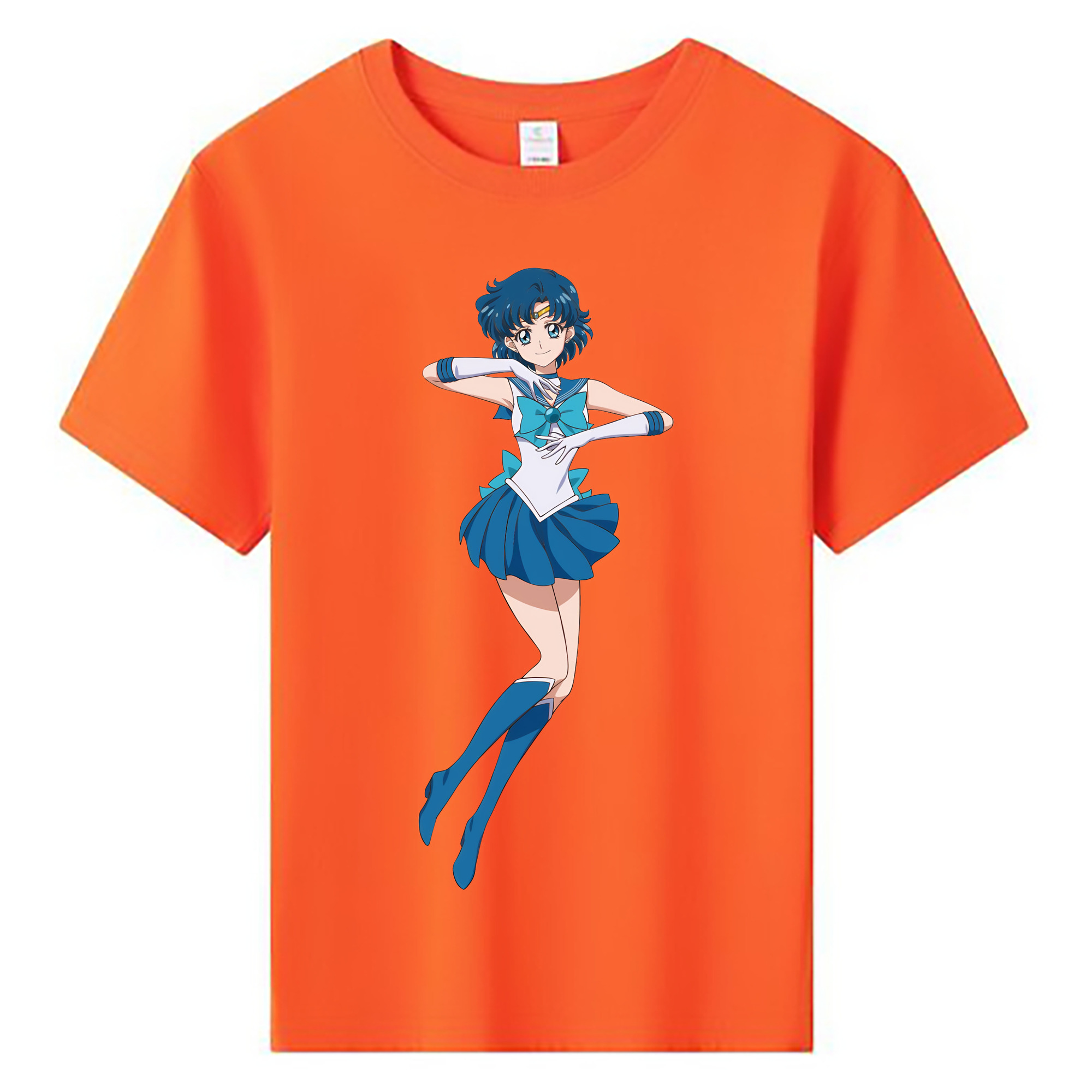 （画像用） 美少女戦士セーラームーン 水野 亜美 みずの あみ Sailor Moon Mizuno Ami 綿100％キッズTシャツ（フロントプリント）