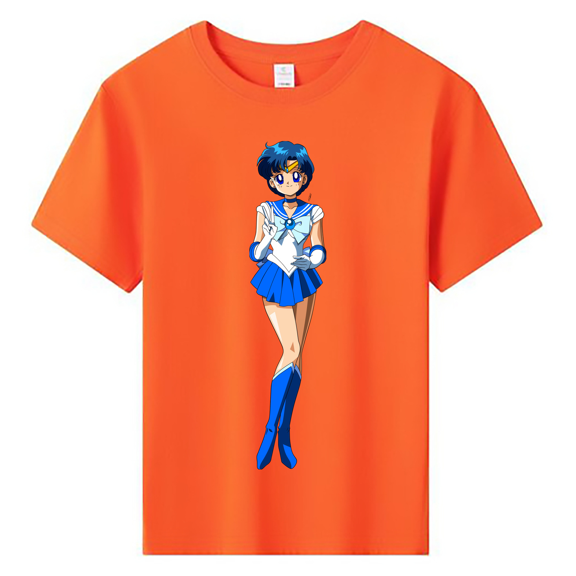 （画像用） 美少女戦士セーラームーン 水野 亜美 みずの あみ Sailor Moon Mizuno Ami 綿100％キッズTシャツ（フロントプリント）