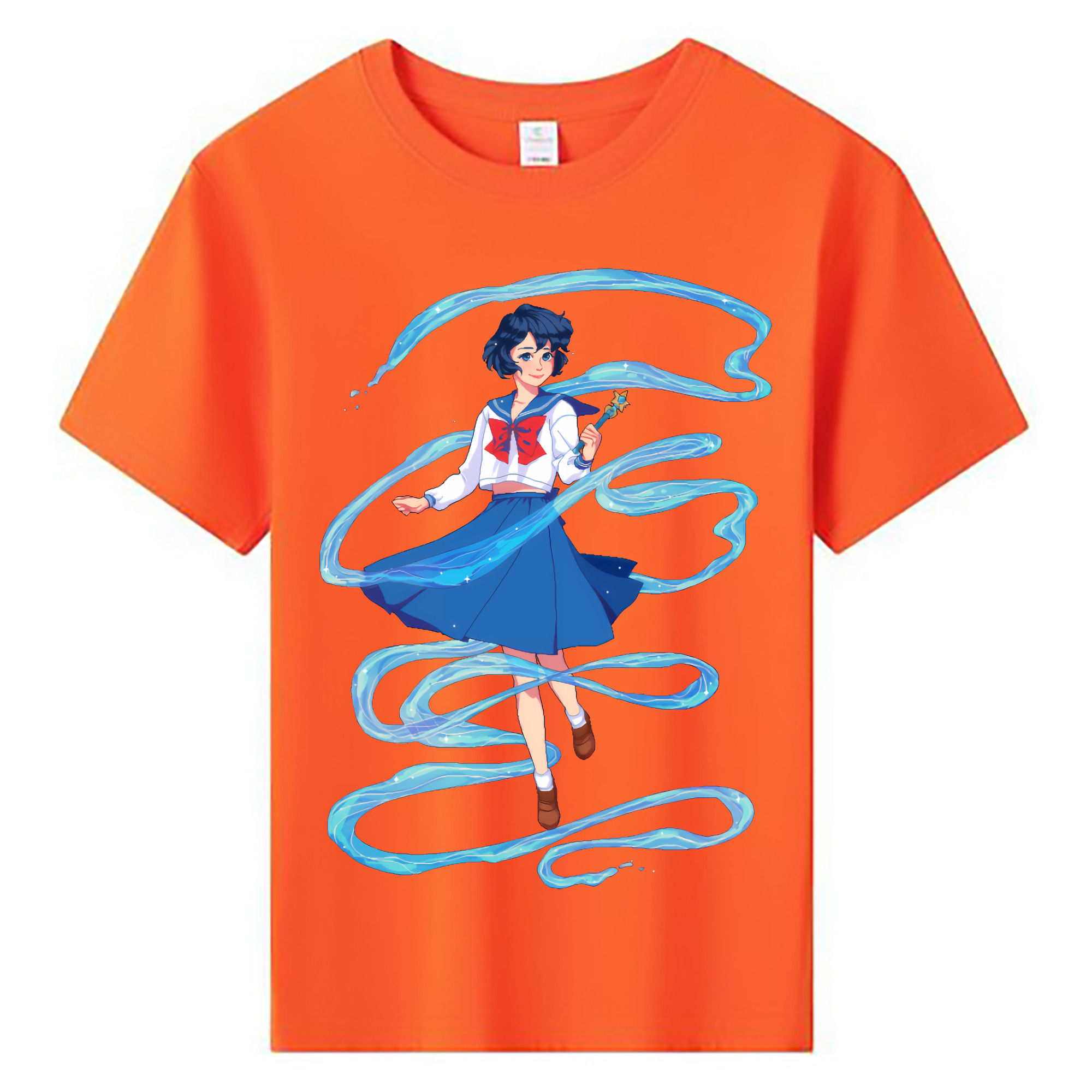 （画像用） 美少女戦士セーラームーン 水野 亜美 みずの あみ Sailor Moon Mizuno Ami 綿100％キッズTシャツ（フロントプリント）