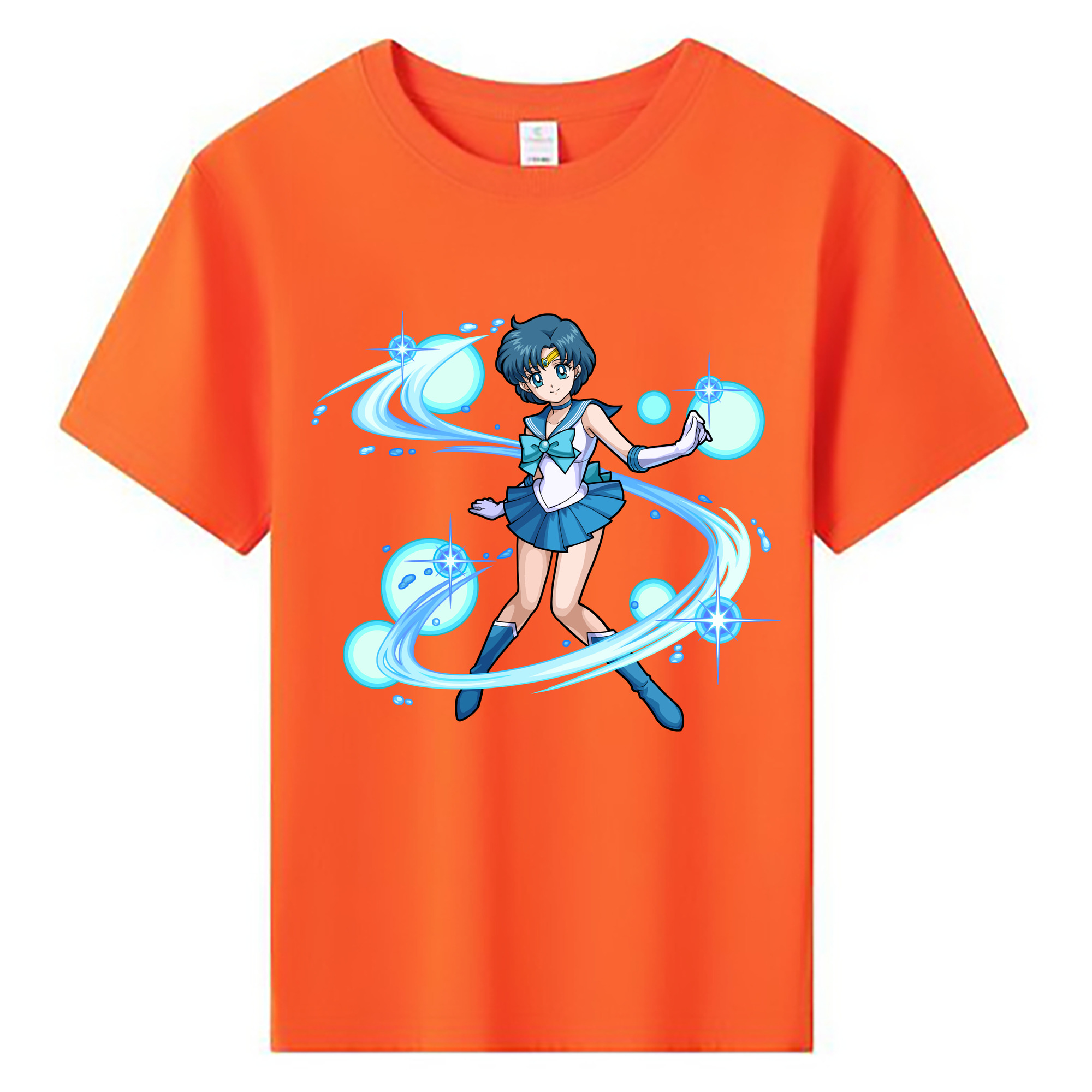 （画像用） 美少女戦士セーラームーン 水野 亜美 みずの あみ Sailor Moon Mizuno Ami 綿100％キッズTシャツ（フロントプリント）