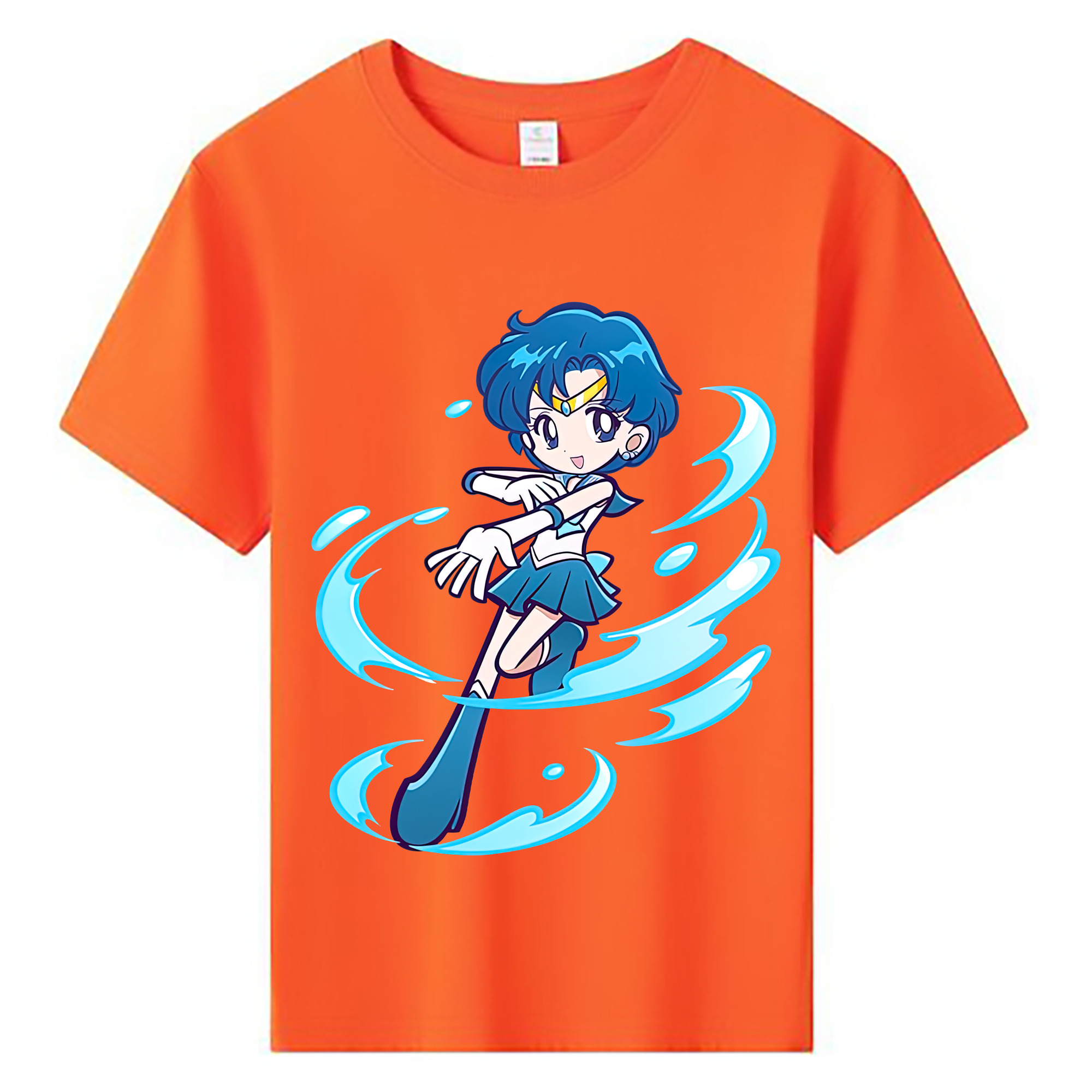（画像用） 美少女戦士セーラームーン 水野 亜美 みずの あみ Sailor Moon Mizuno Ami 綿100％キッズTシャツ（フロントプリント）
