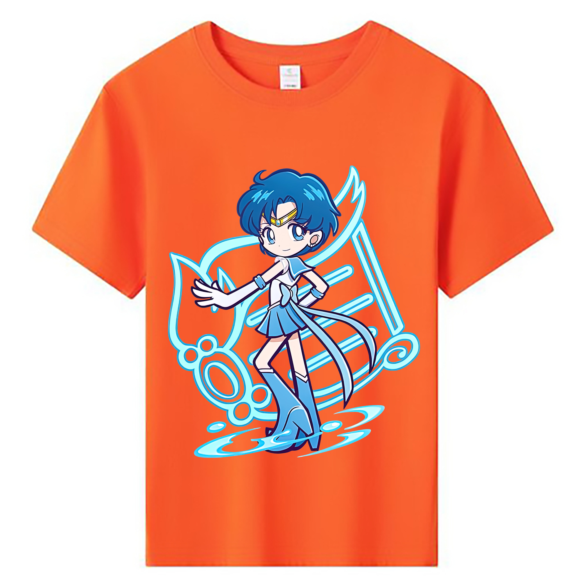 （画像用） 美少女戦士セーラームーン 水野 亜美 みずの あみ Sailor Moon Mizuno Ami 綿100％キッズTシャツ（フロントプリント）