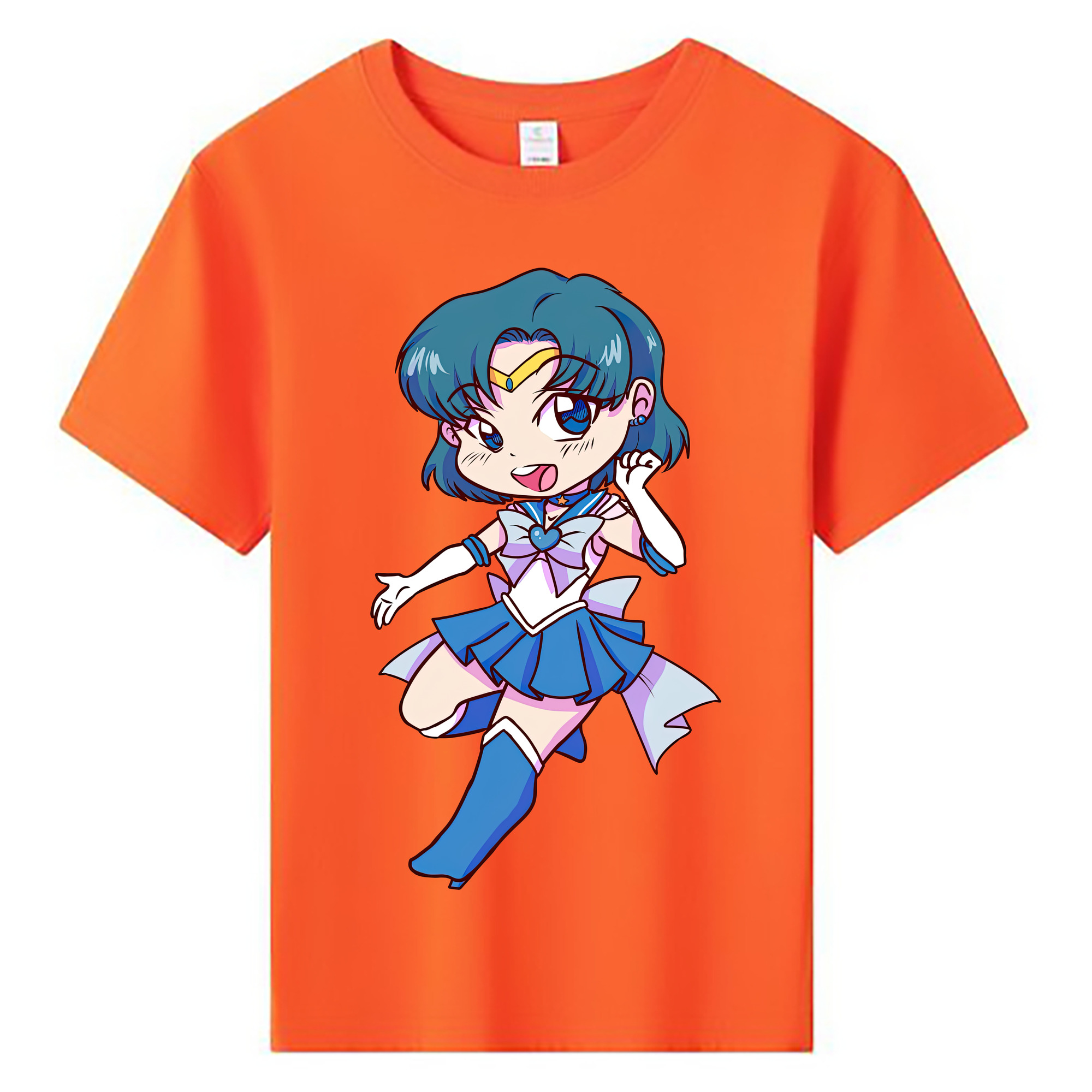 （画像用） 美少女戦士セーラームーン 水野 亜美 みずの あみ Sailor Moon Mizuno Ami 綿100％キッズTシャツ（フロントプリント）