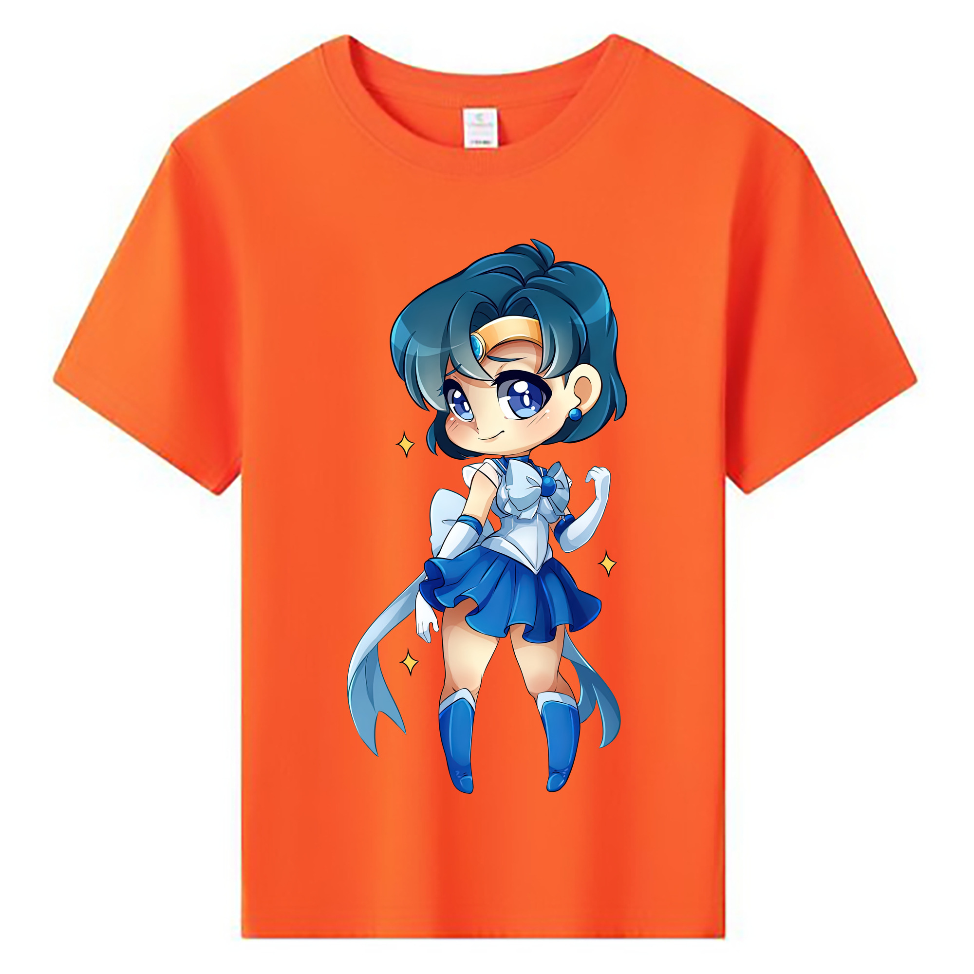 （画像用） 美少女戦士セーラームーン 水野 亜美 みずの あみ Sailor Moon Mizuno Ami 綿100％キッズTシャツ（フロントプリント）