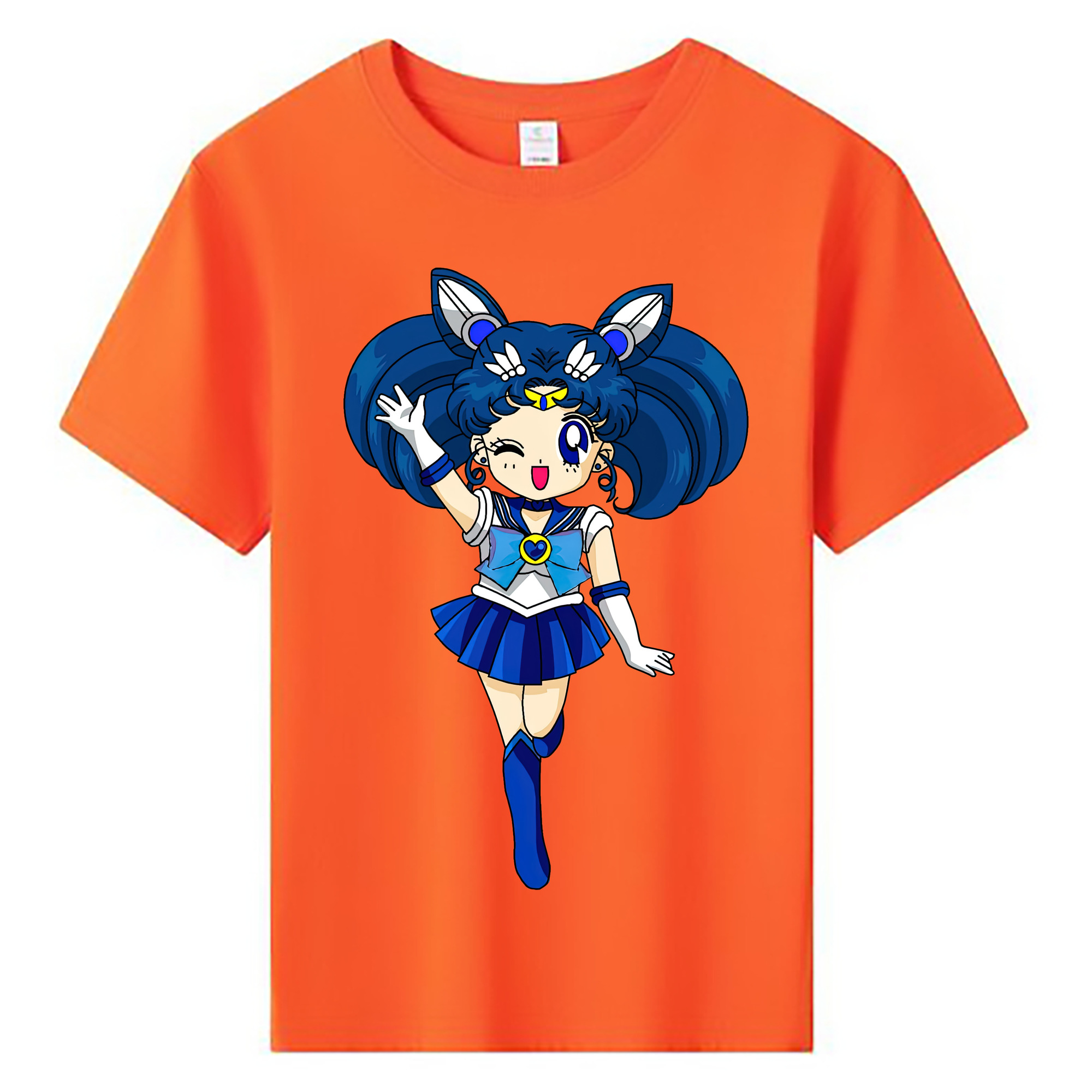 （画像用） 美少女戦士セーラームーン 水野 亜美 みずの あみ Sailor Moon Mizuno Ami 綿100％キッズTシャツ（フロントプリント）