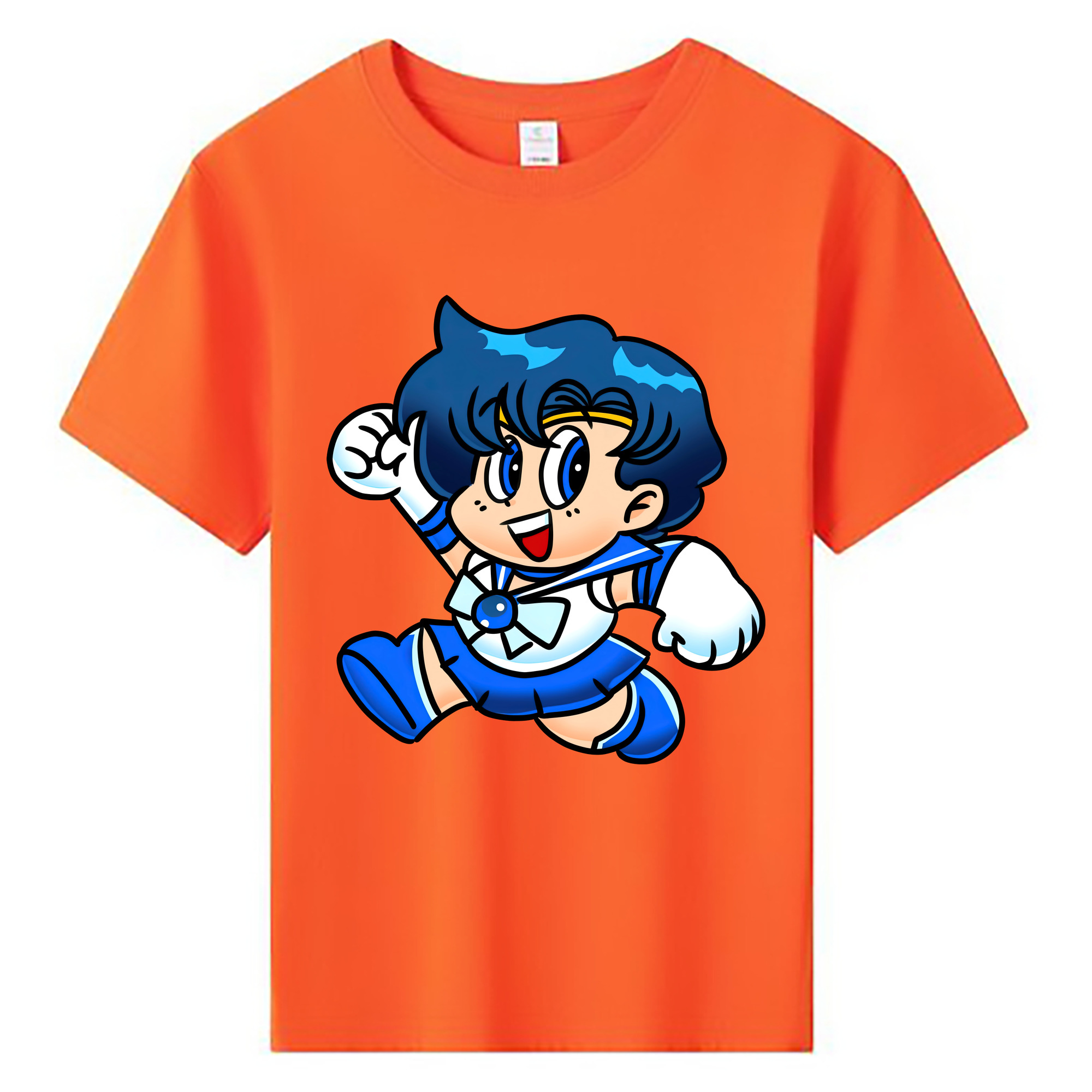 （画像用） 美少女戦士セーラームーン 水野 亜美 みずの あみ Sailor Moon Mizuno Ami 綿100％キッズTシャツ（フロントプリント）
