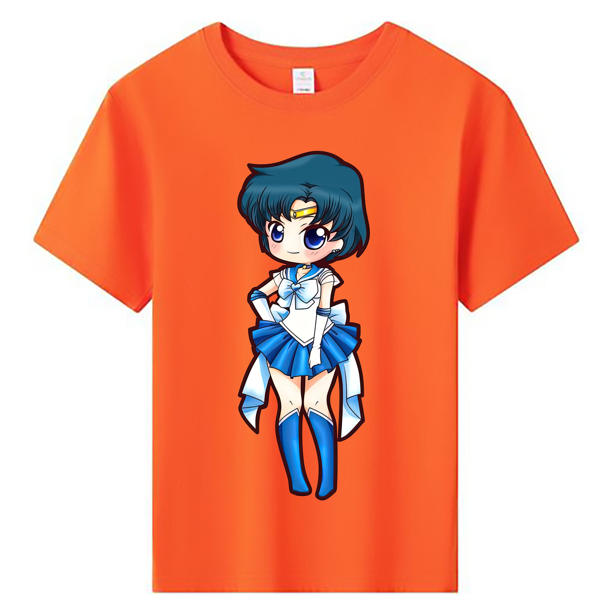 （画像用） 美少女戦士セーラームーン 水野 亜美 みずの あみ Sailor Moon Mizuno Ami 綿100％キッズTシャツ（フロントプリント）
