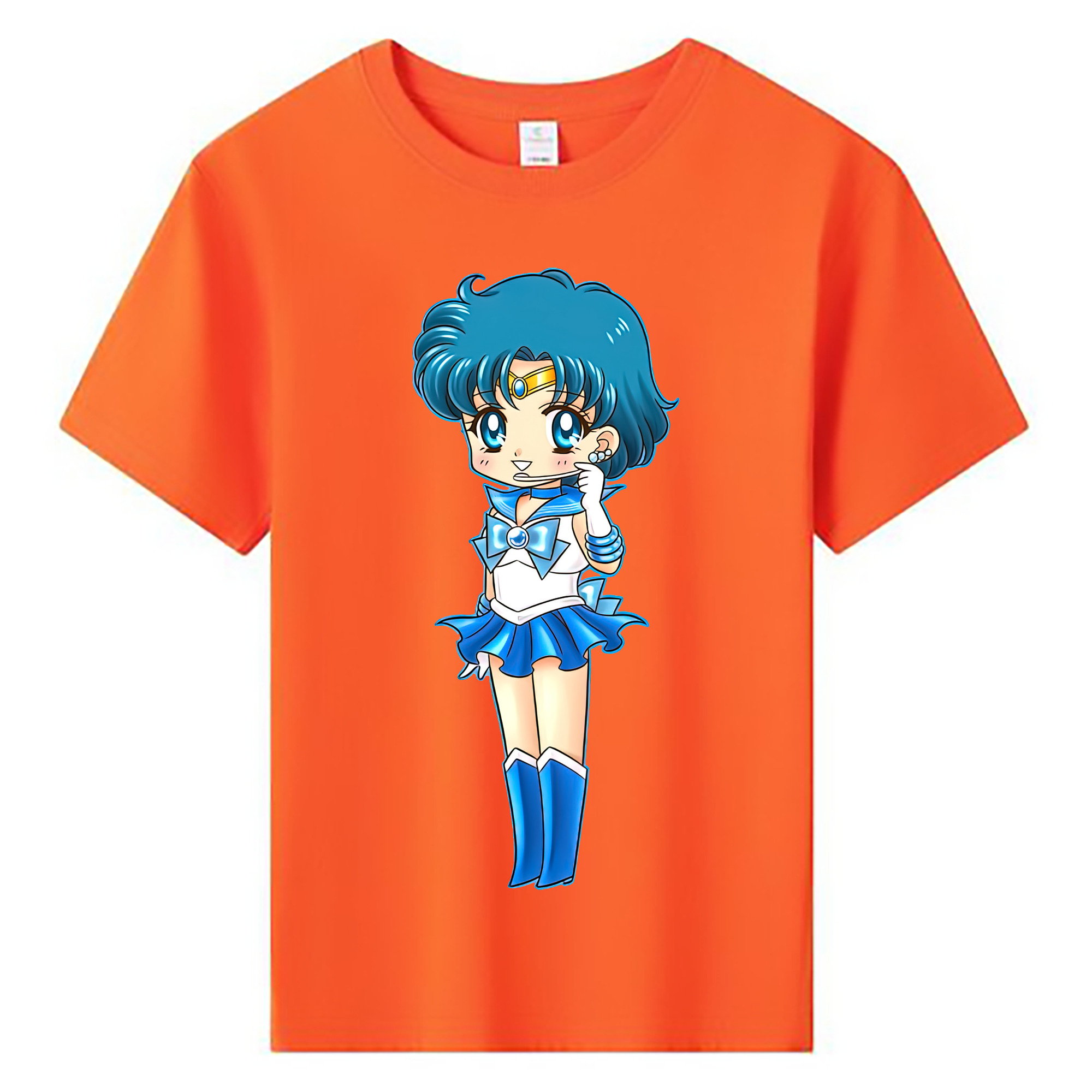 （画像用） 美少女戦士セーラームーン 水野 亜美 みずの あみ Sailor Moon Mizuno Ami 綿100％キッズTシャツ（フロントプリント）