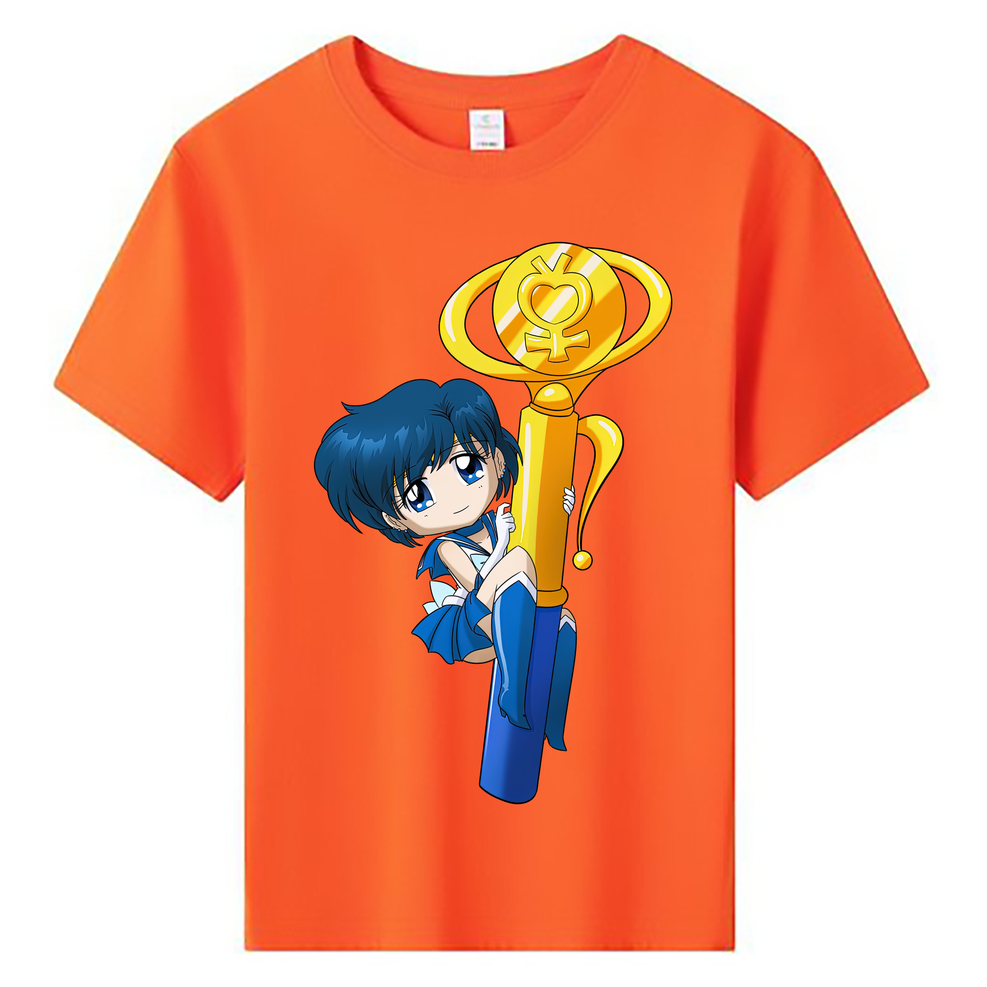 （画像用） 美少女戦士セーラームーン 水野 亜美 みずの あみ Sailor Moon Mizuno Ami 綿100％キッズTシャツ（フロントプリント）