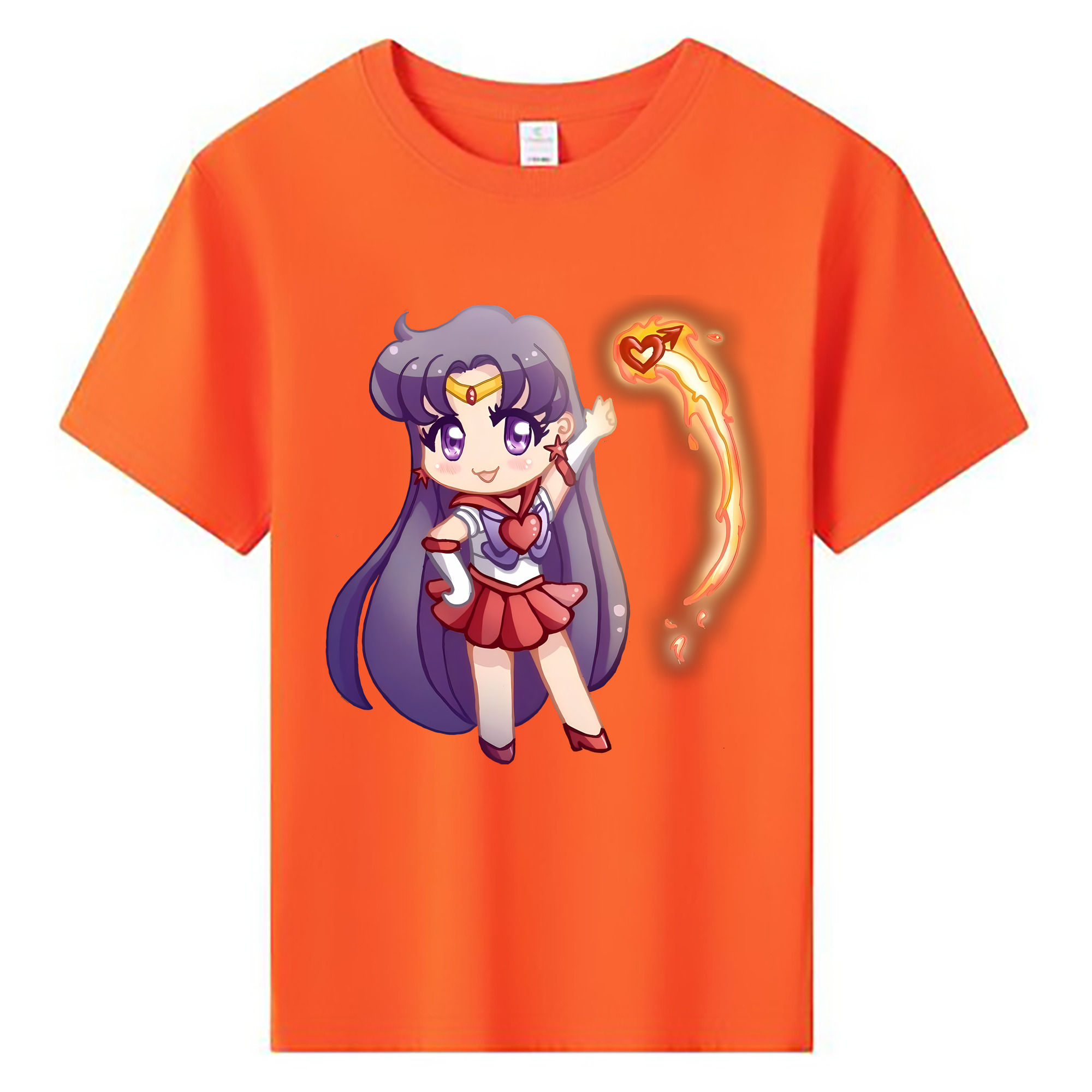（画像用） 美少女戦士セーラームーン 火野レイ ひの レイ Sailor Moon Hino Rei （セーラーマーズ,Sailor Mars） 綿100％キッズTシャツ（フロントプリント）