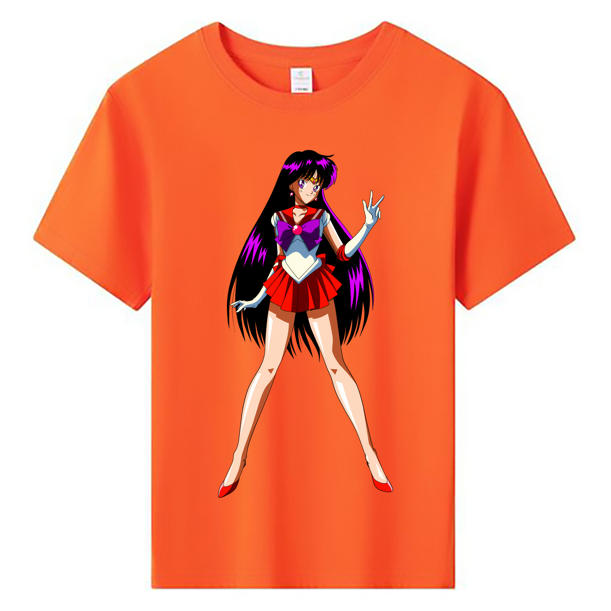 （画像用） 美少女戦士セーラームーン 火野レイ ひの レイ Sailor Moon Hino Rei （セーラーマーズ,Sailor Mars） 綿100％キッズTシャツ（フロントプリント）