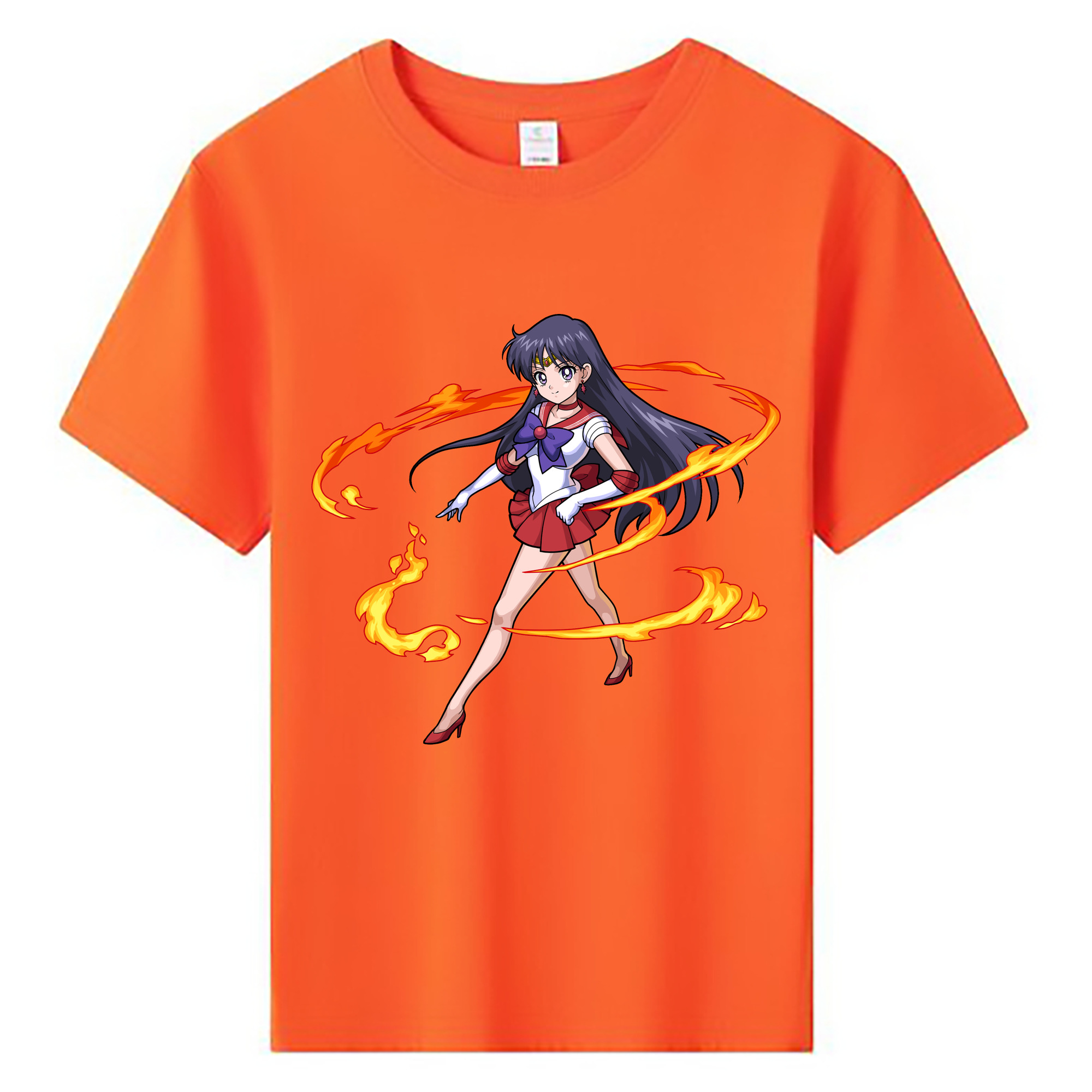 （画像用） 美少女戦士セーラームーン 火野レイ ひの レイ Sailor Moon Hino Rei （セーラーマーズ,Sailor Mars） 綿100％キッズTシャツ（フロントプリント）