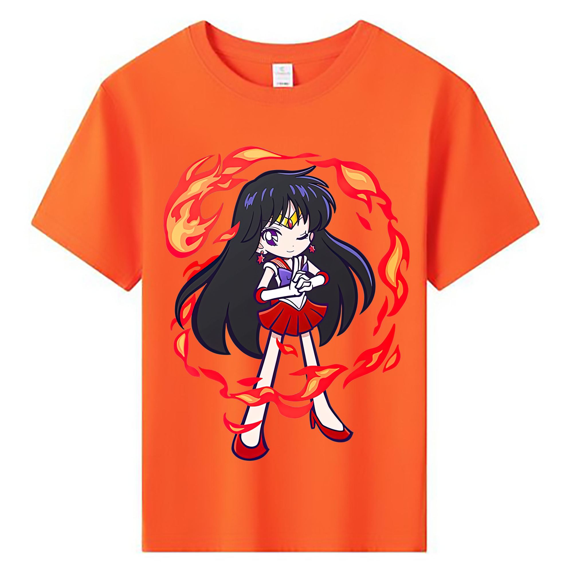 （画像用） 美少女戦士セーラームーン 火野レイ ひの レイ Sailor Moon Hino Rei （セーラーマーズ,Sailor Mars） 綿100％キッズTシャツ（フロントプリント）