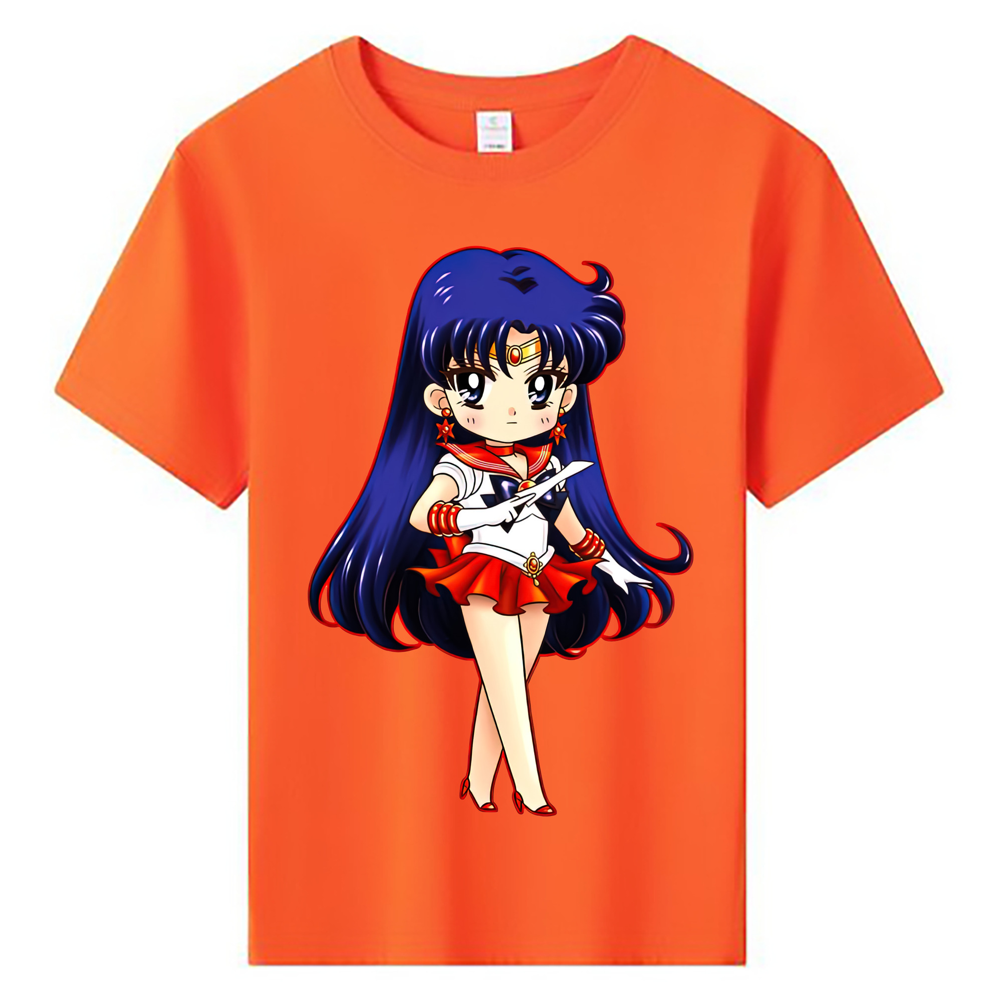 （画像用） 美少女戦士セーラームーン 火野レイ ひの レイ Sailor Moon Hino Rei （セーラーマーズ,Sailor Mars） 綿100％キッズTシャツ（フロントプリント）