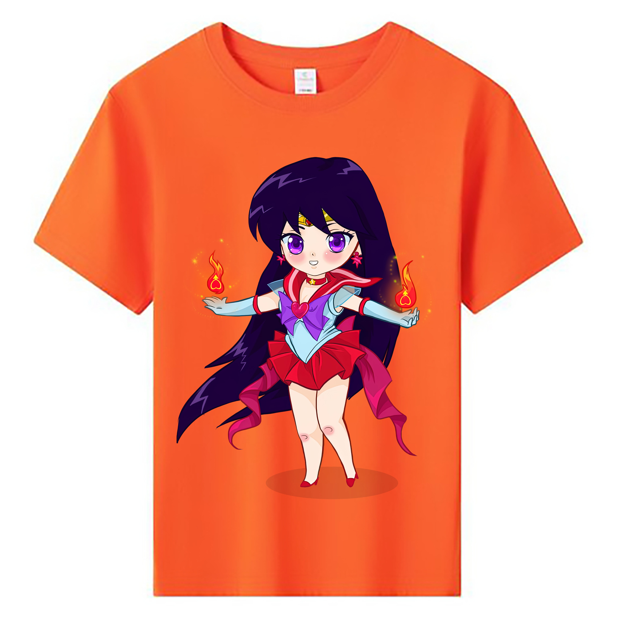 （画像用） 美少女戦士セーラームーン 火野レイ ひの レイ Sailor Moon Hino Rei （セーラーマーズ,Sailor Mars） 綿100％キッズTシャツ（フロントプリント）