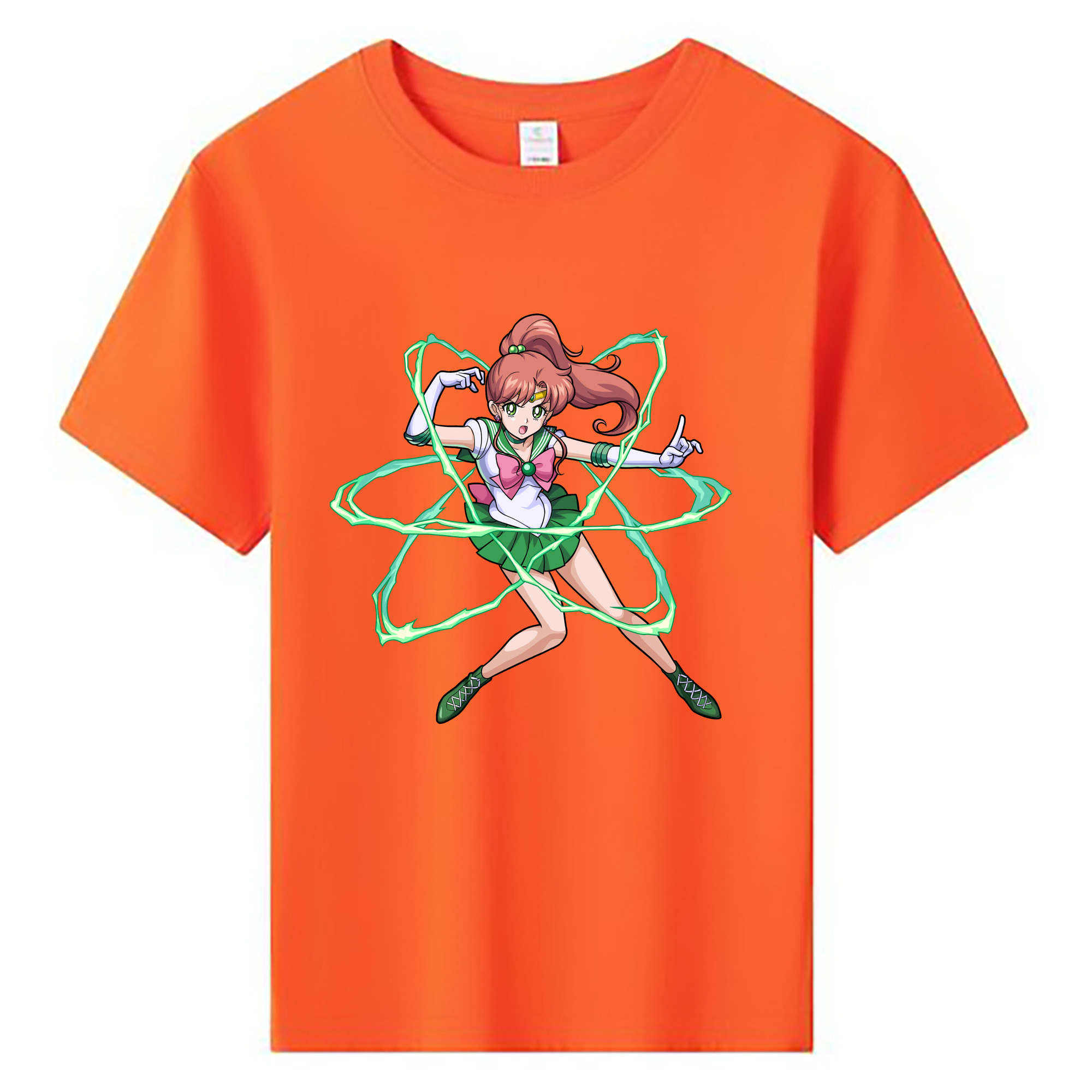 （画像用） 美少女戦士セーラームーン 木野 まこと きの まこと Sailor Moon Kino Makoto （セーラージュピター；Sailor Jupiter） 綿100％キッズTシャツ（フロントプリント）