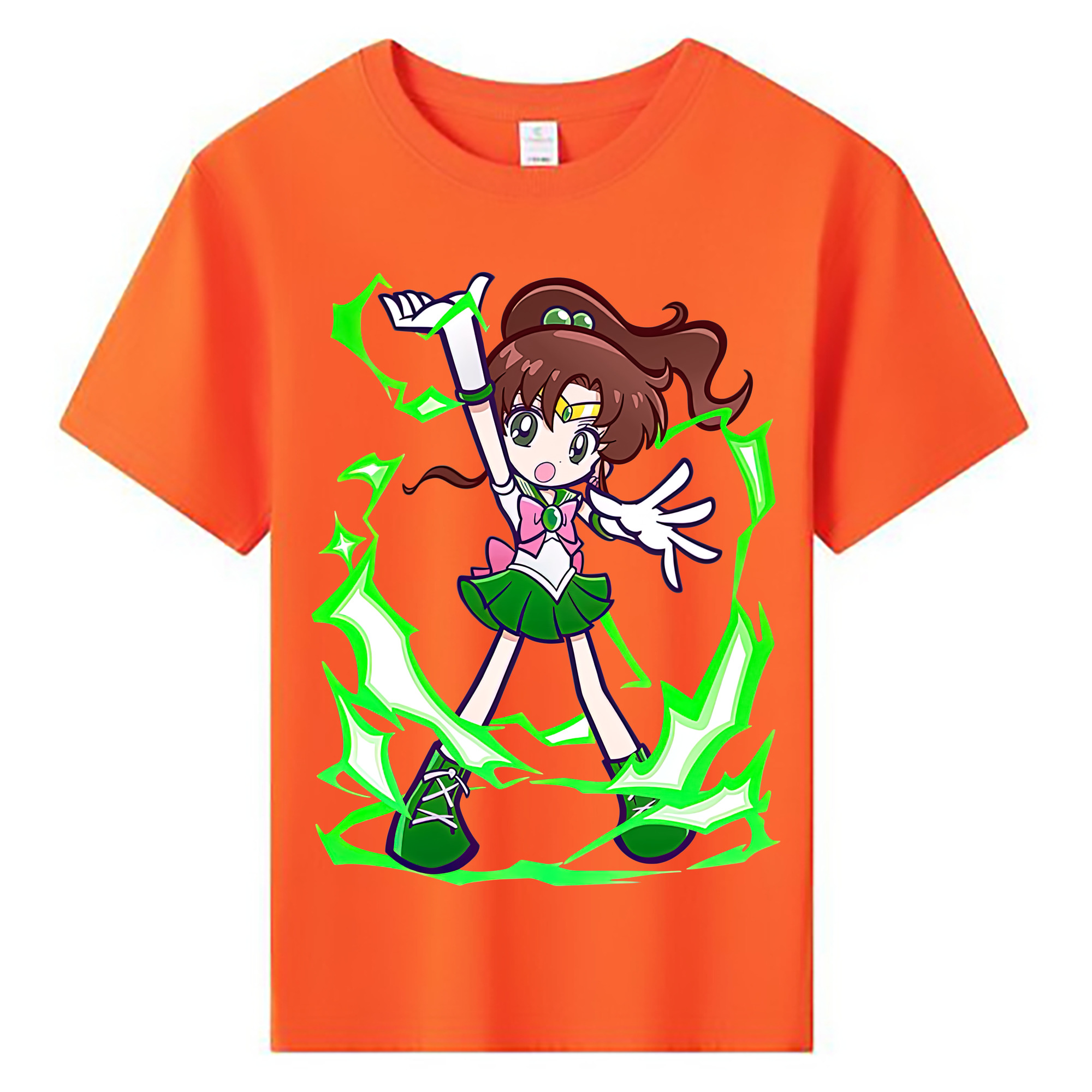 （画像用） 美少女戦士セーラームーン 木野 まこと きの まこと Sailor Moon Kino Makoto （セーラージュピター；Sailor Jupiter） 綿100％キッズTシャツ（フロントプリント）
