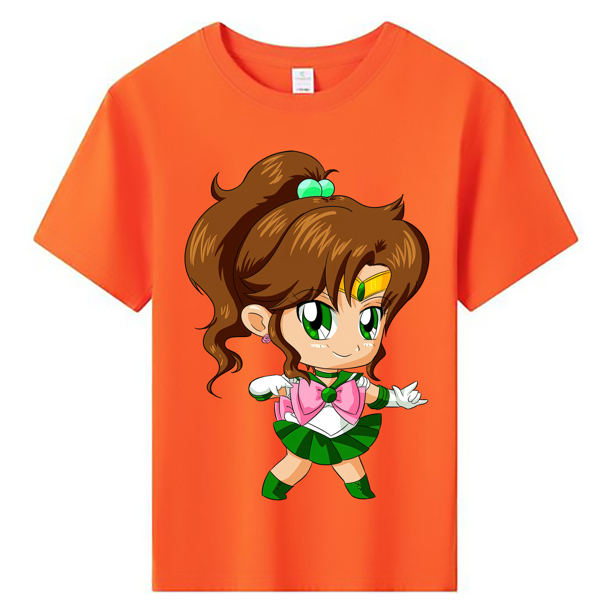（画像用） 美少女戦士セーラームーン 木野 まこと きの まこと Sailor Moon Kino Makoto （セーラージュピター；Sailor Jupiter） 綿100％キッズTシャツ（フロントプリント）