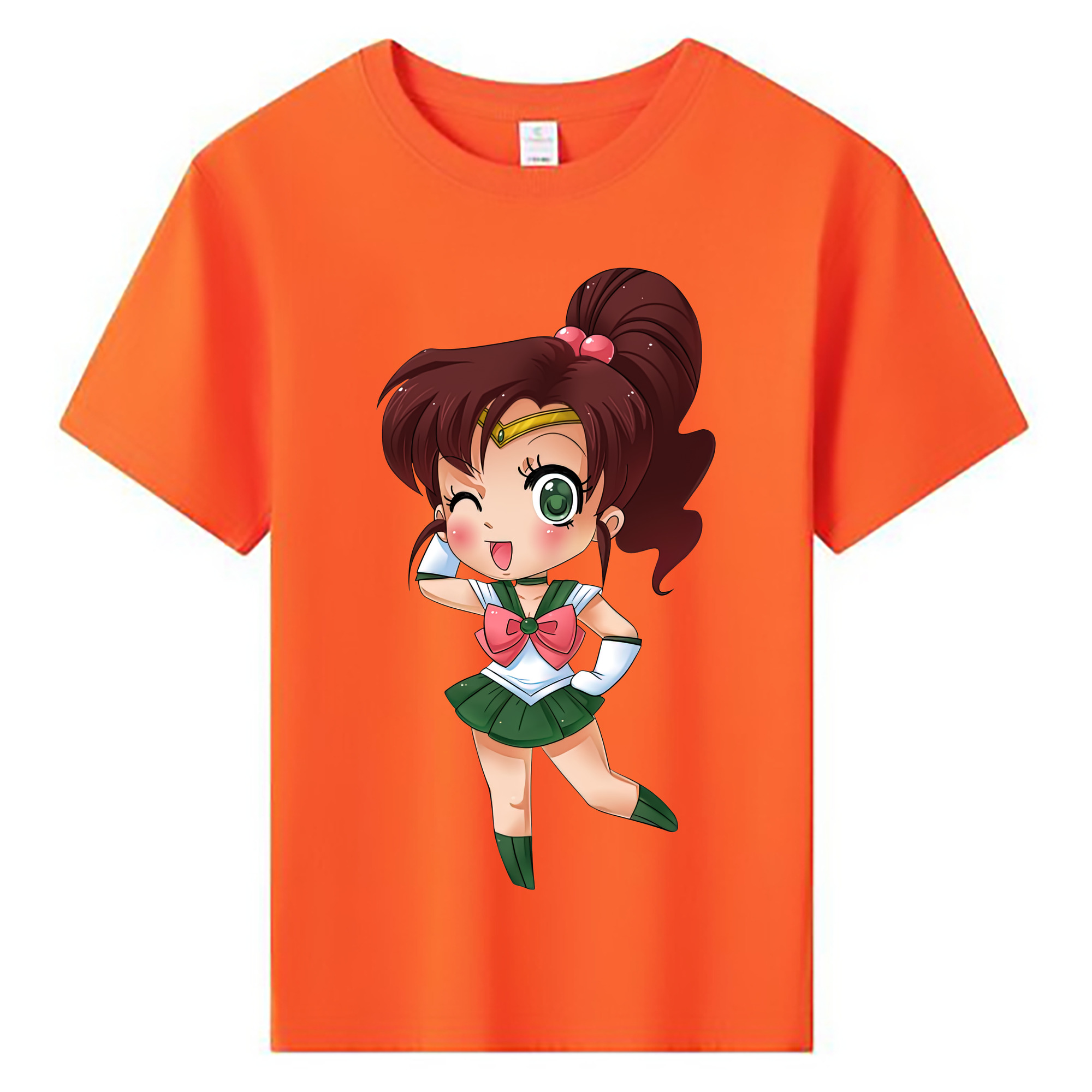 （画像用） 美少女戦士セーラームーン 木野 まこと きの まこと Sailor Moon Kino Makoto （セーラージュピター；Sailor Jupiter） 綿100％キッズTシャツ（フロントプリント）