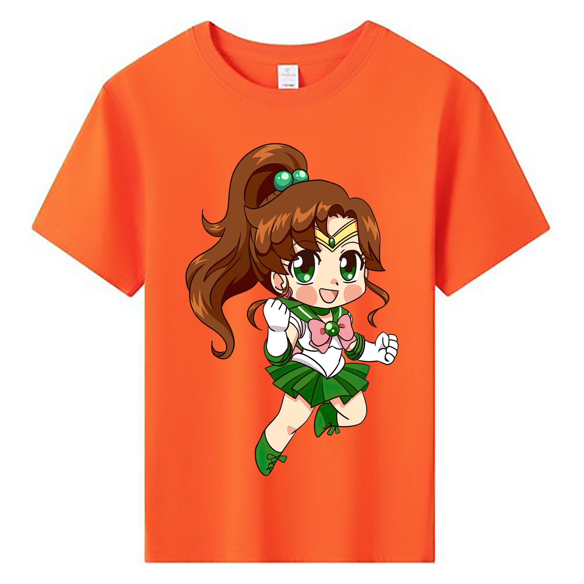 （画像用） 美少女戦士セーラームーン 木野 まこと きの まこと Sailor Moon Kino Makoto （セーラージュピター；Sailor Jupiter） 綿100％キッズTシャツ（フロントプリント）