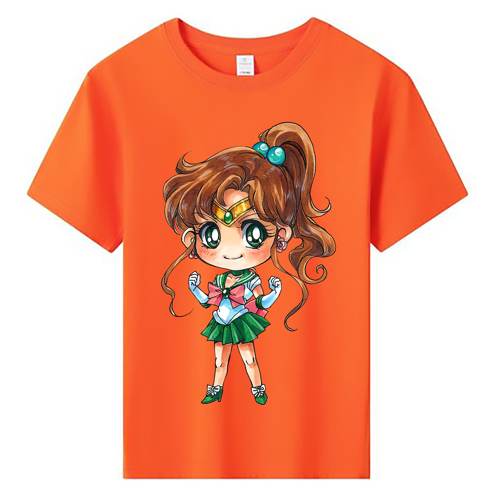 （画像用） 美少女戦士セーラームーン 木野 まこと きの まこと Sailor Moon Kino Makoto （セーラージュピター；Sailor Jupiter） 綿100％キッズTシャツ（フロントプリント）
