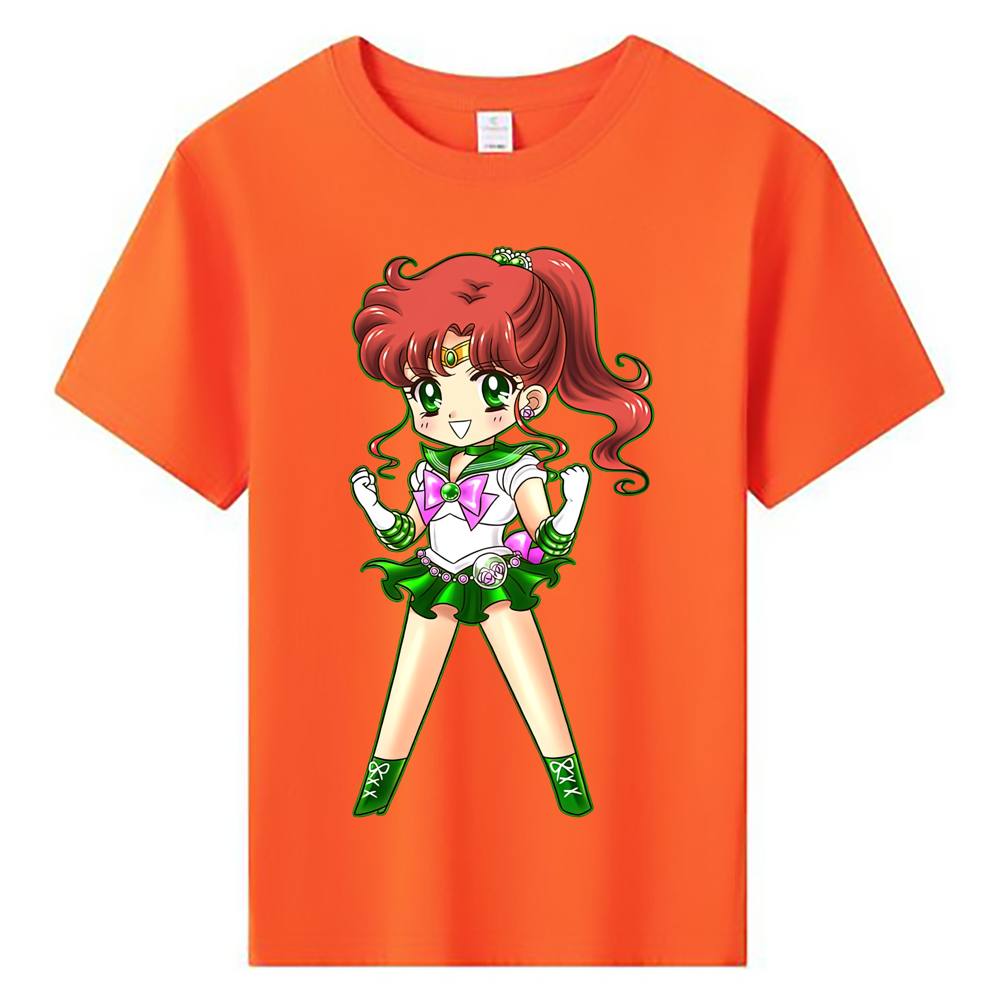 （画像用） 美少女戦士セーラームーン 木野 まこと きの まこと Sailor Moon Kino Makoto （セーラージュピター；Sailor Jupiter） 綿100％キッズTシャツ（フロントプリント）