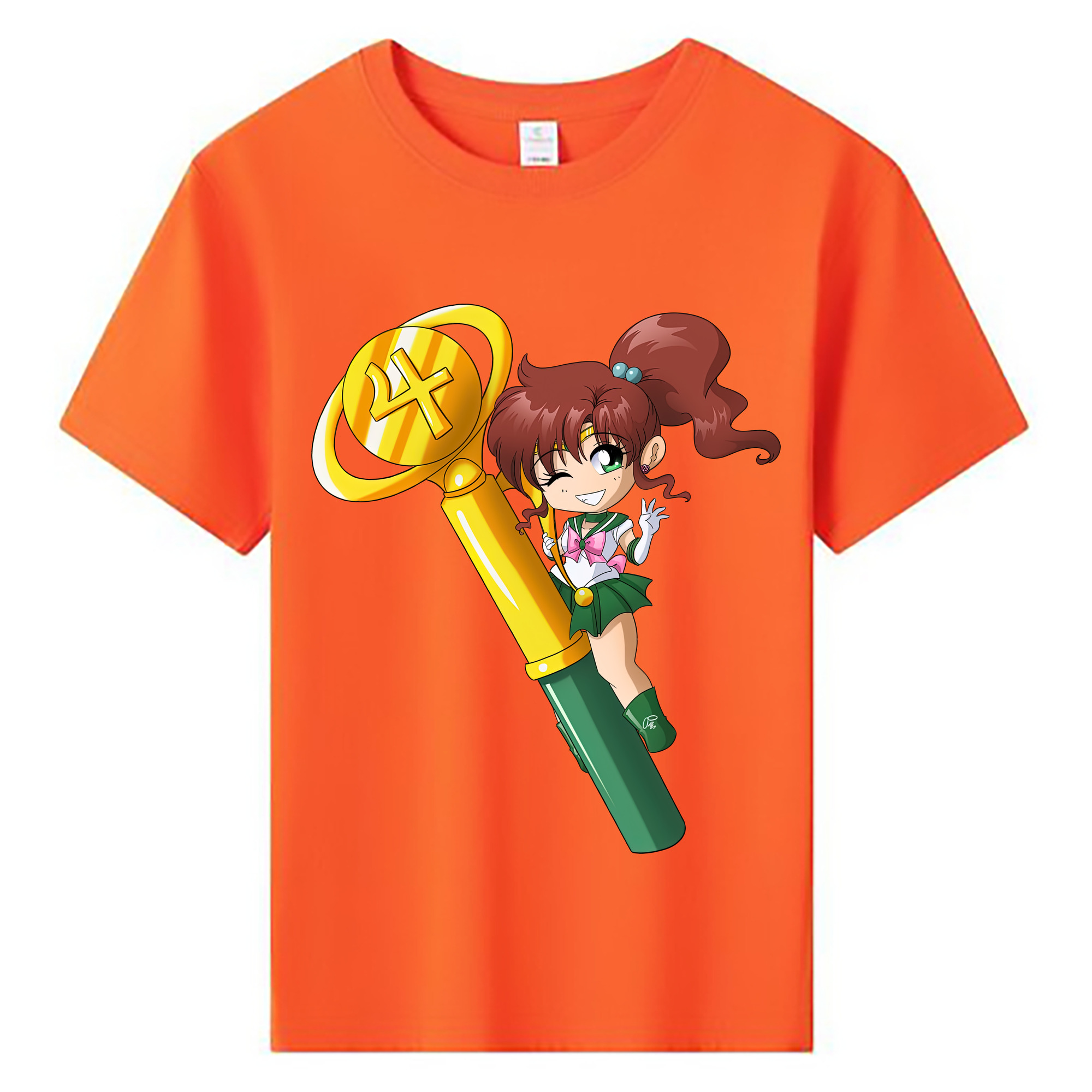 （画像用） 美少女戦士セーラームーン 木野 まこと きの まこと Sailor Moon Kino Makoto （セーラージュピター；Sailor Jupiter） 綿100％キッズTシャツ（フロントプリント）