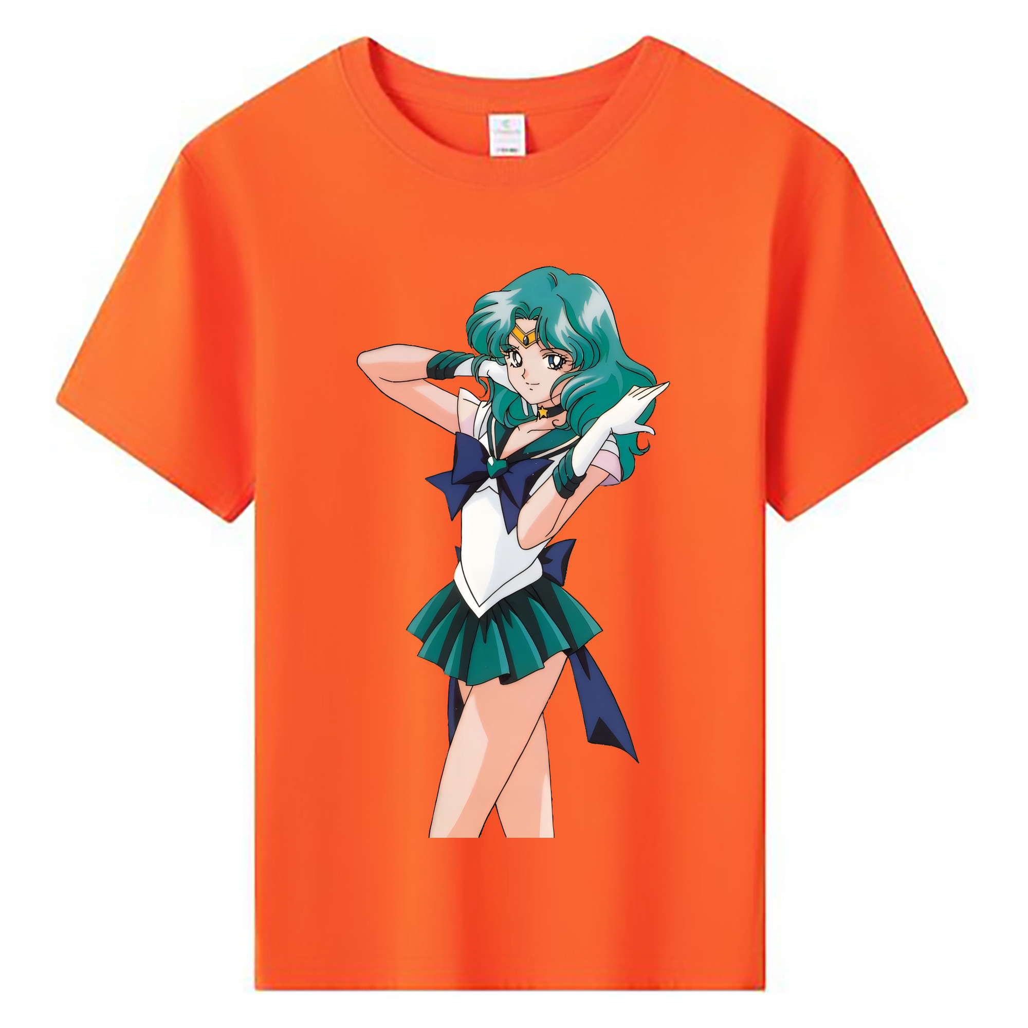（画像用） 美少女戦士セーラームーン 海王 みちる（かいおう みちる） Sailor Moon Kaiou Michiru 綿100％キッズTシャツ（フロントプリント）