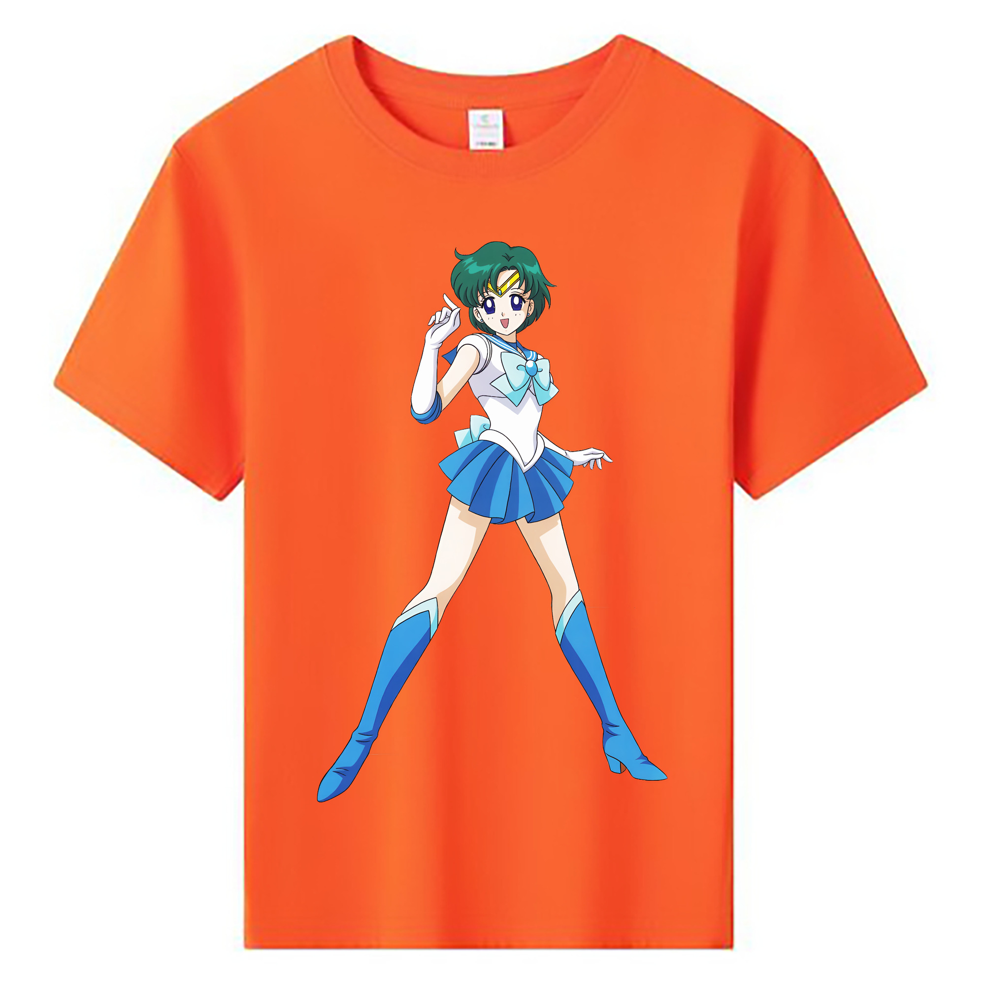 （画像用） 美少女戦士セーラームーン 海王 みちる（かいおう みちる） Sailor Moon Kaiou Michiru 綿100％キッズTシャツ（フロントプリント）