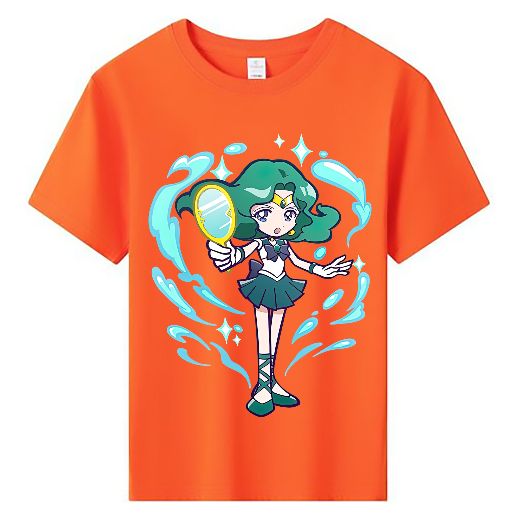 （画像用） 美少女戦士セーラームーン 海王 みちる（かいおう みちる） Sailor Moon Kaiou Michiru 綿100％キッズTシャツ（フロントプリント）