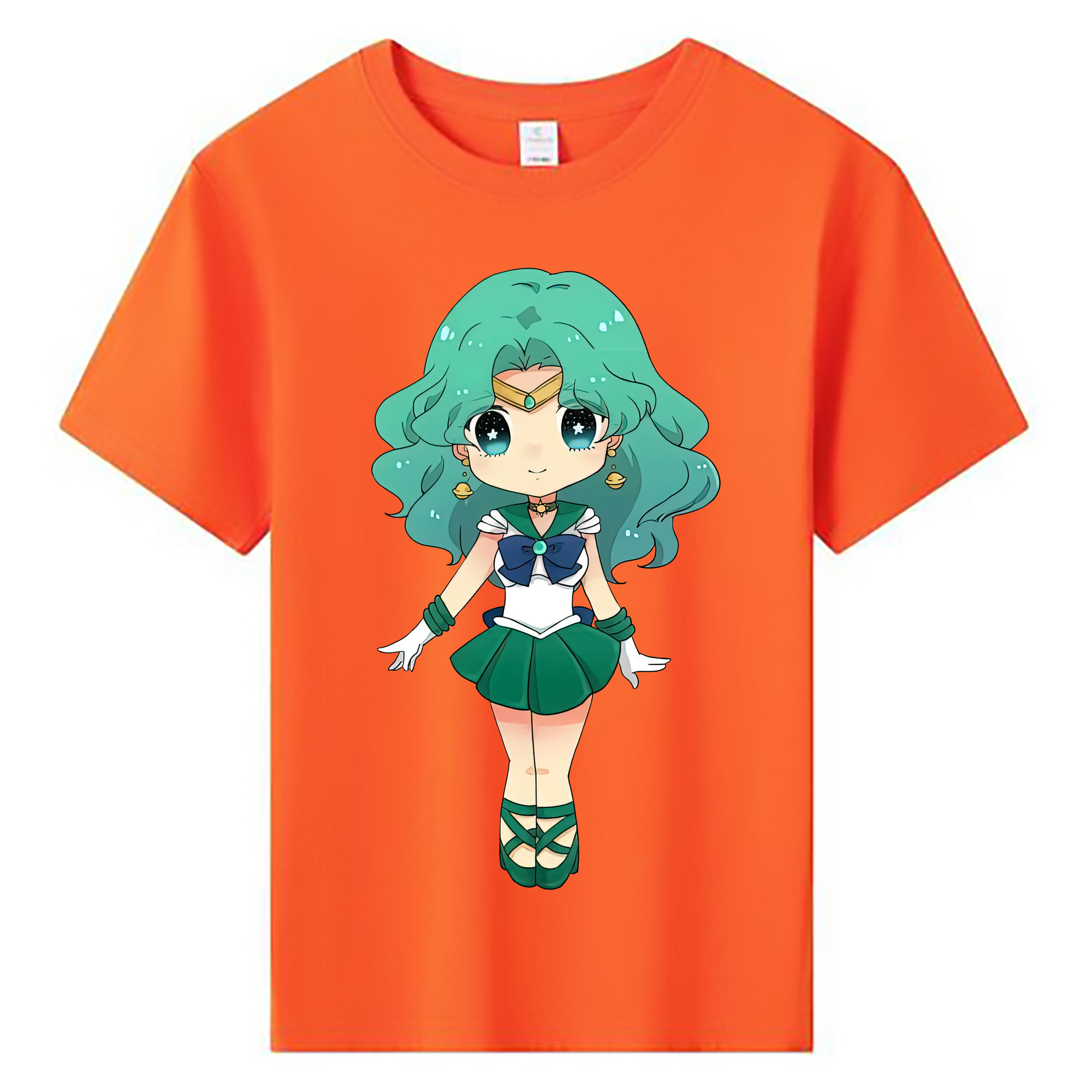 （画像用） 美少女戦士セーラームーン 海王 みちる（かいおう みちる） Sailor Moon Kaiou Michiru 綿100％キッズTシャツ（フロントプリント）
