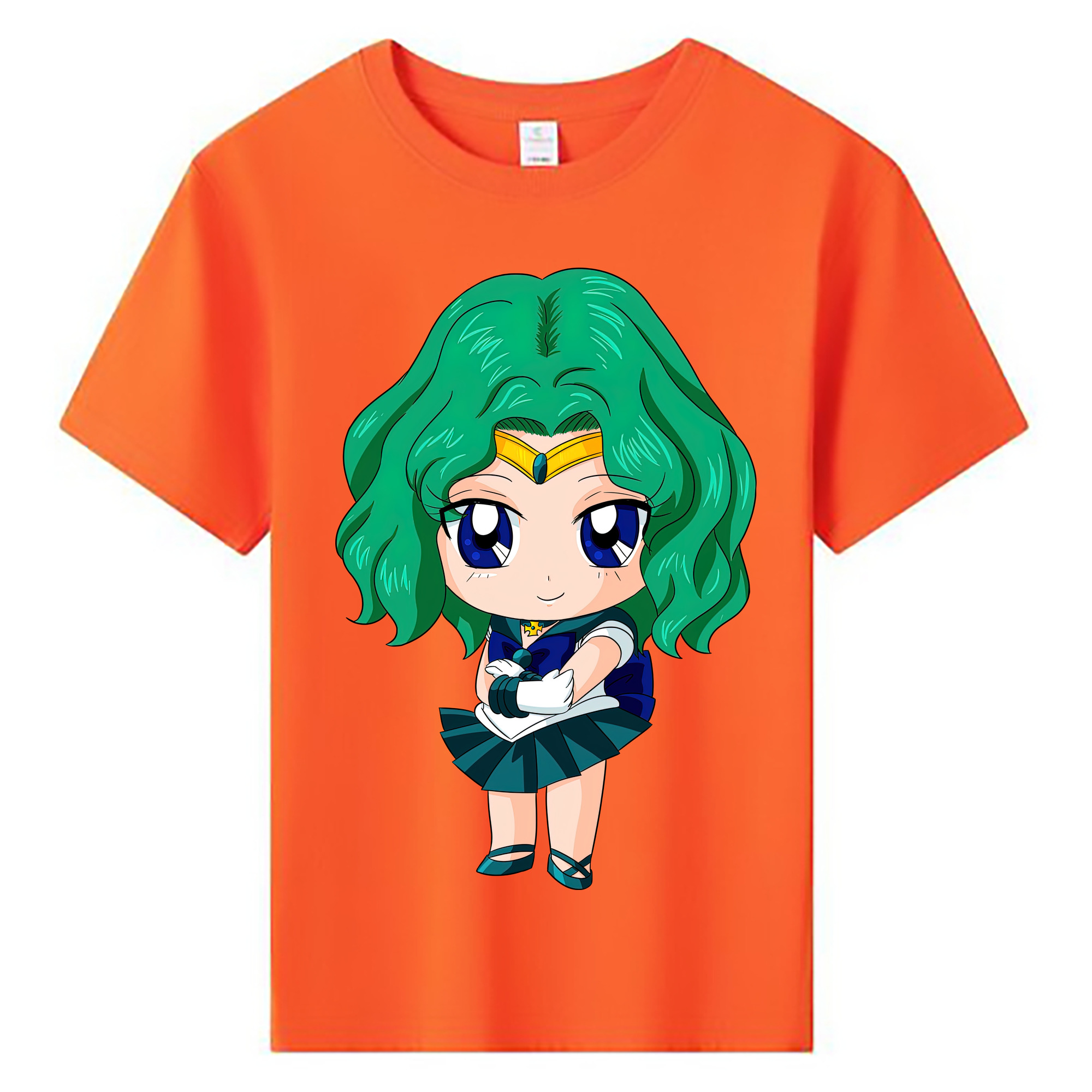 （画像用） 美少女戦士セーラームーン 海王 みちる（かいおう みちる） Sailor Moon Kaiou Michiru 綿100％キッズTシャツ（フロントプリント）