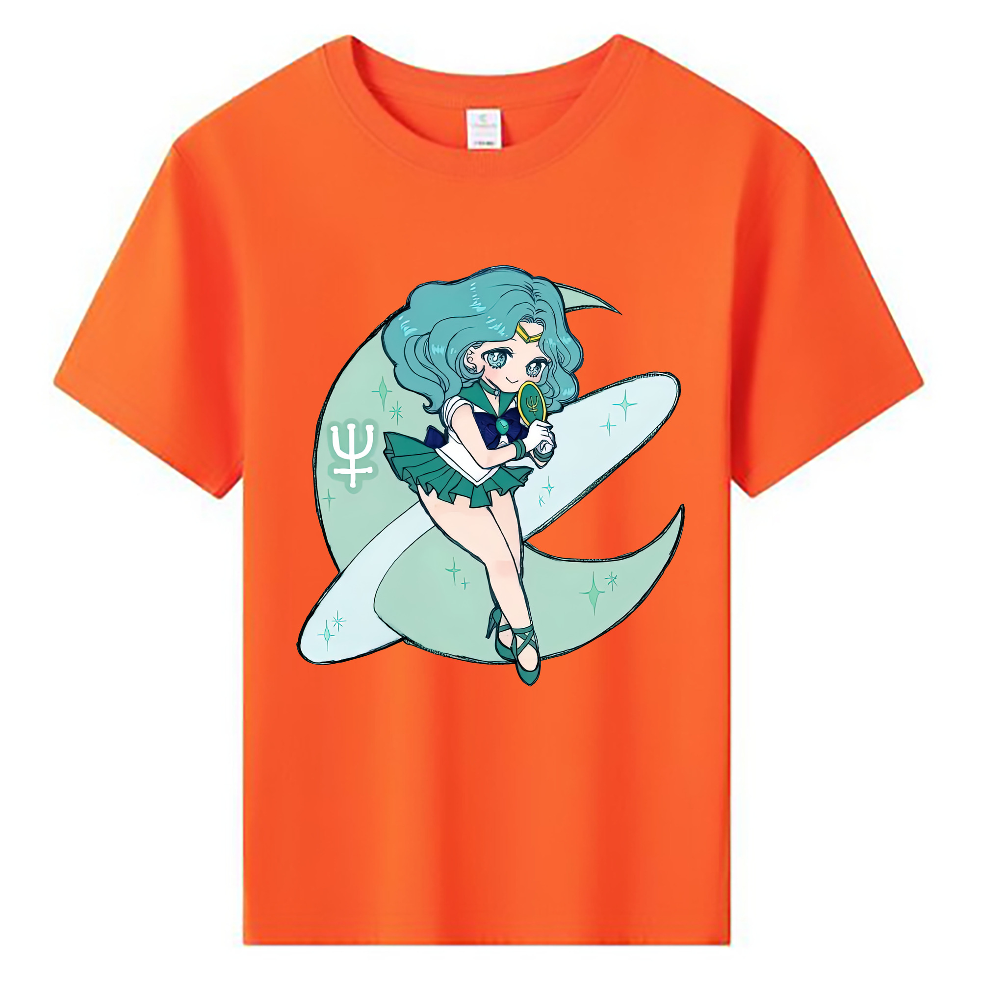 （画像用） 美少女戦士セーラームーン 海王 みちる（かいおう みちる） Sailor Moon Kaiou Michiru 綿100％キッズTシャツ（フロントプリント）