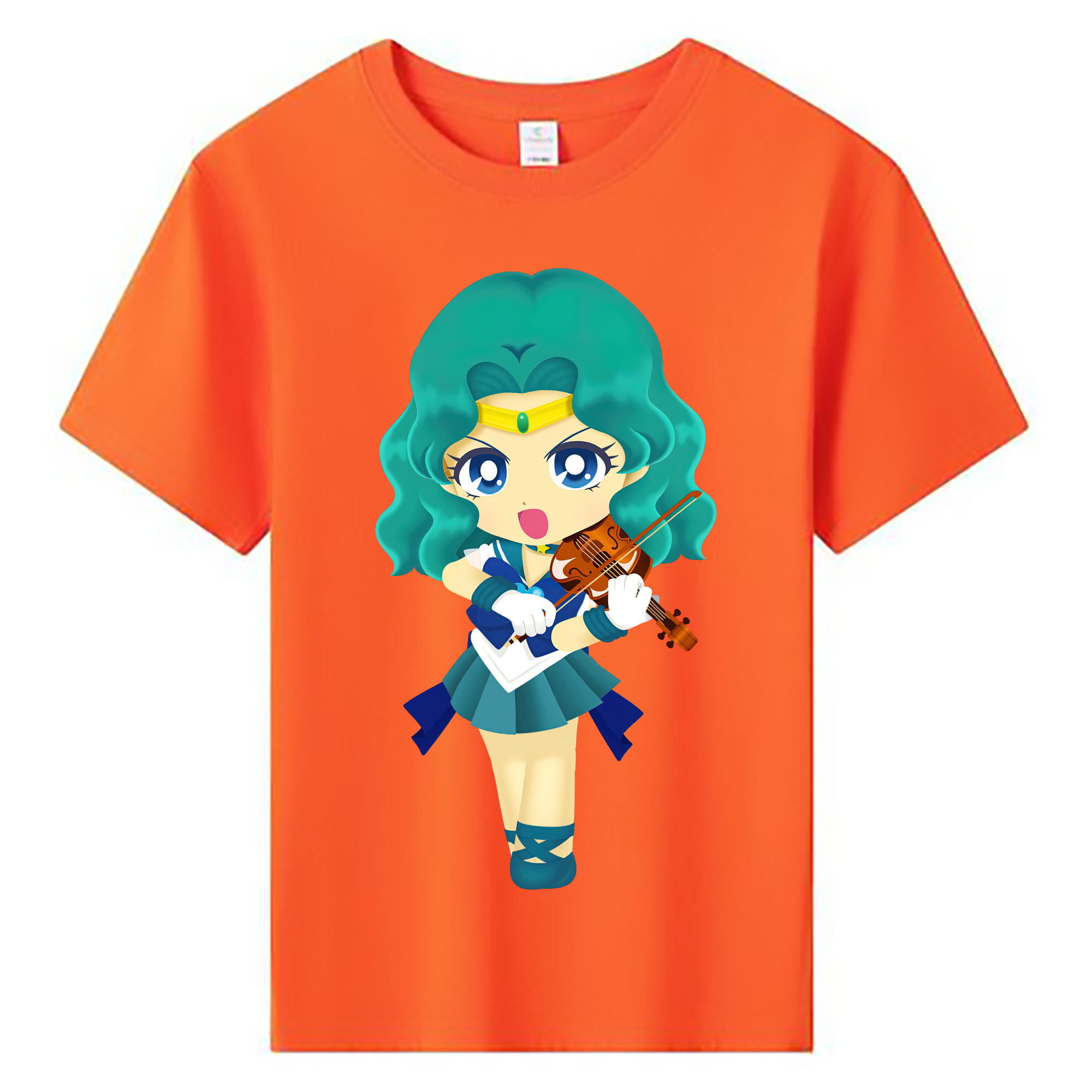 （画像用） 美少女戦士セーラームーン 海王 みちる（かいおう みちる） Sailor Moon Kaiou Michiru 綿100％キッズTシャツ（フロントプリント）