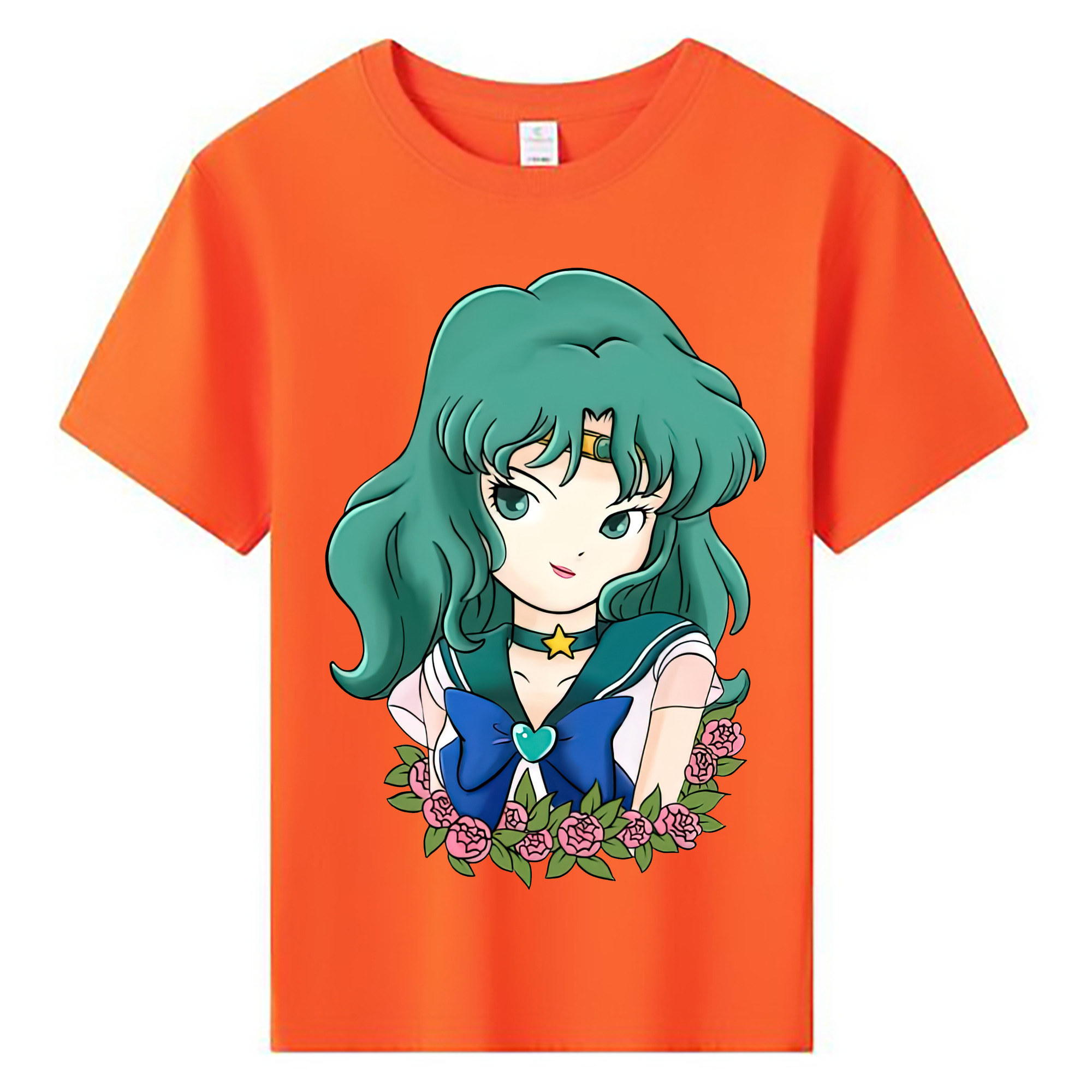 （画像用） 美少女戦士セーラームーン 海王 みちる（かいおう みちる） Sailor Moon Kaiou Michiru 綿100％キッズTシャツ（フロントプリント）