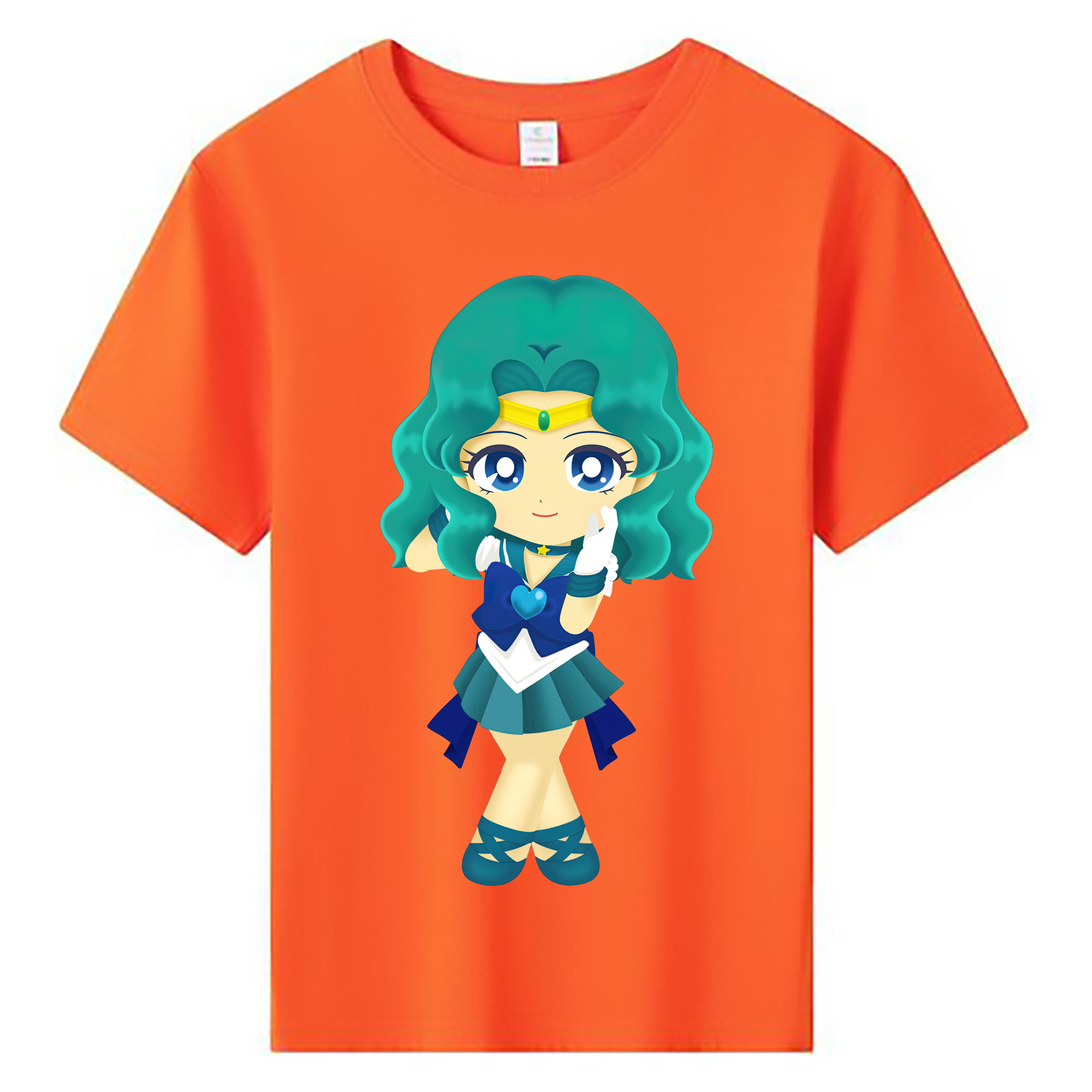 （画像用） 美少女戦士セーラームーン 海王 みちる（かいおう みちる） Sailor Moon Kaiou Michiru 綿100％キッズTシャツ（フロントプリント）