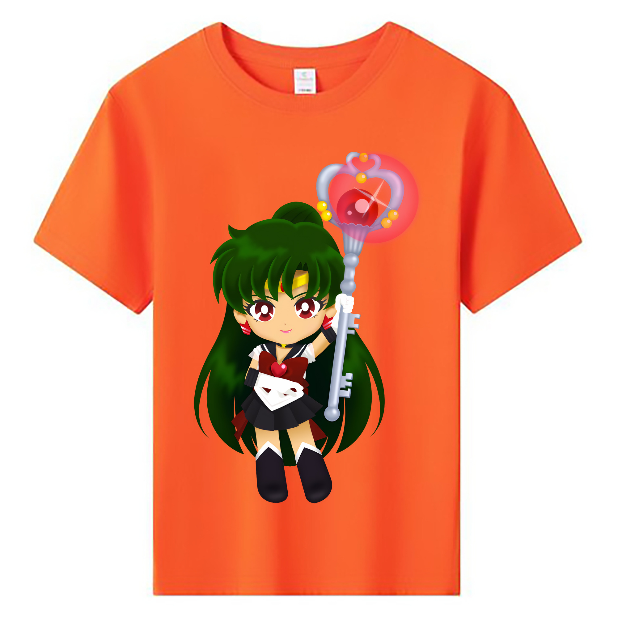 （画像用） 美少女戦士セーラームーン 冥王せつな Sailor Moon Meiou Setsuna 綿100％キッズTシャツ（フロントプリント）