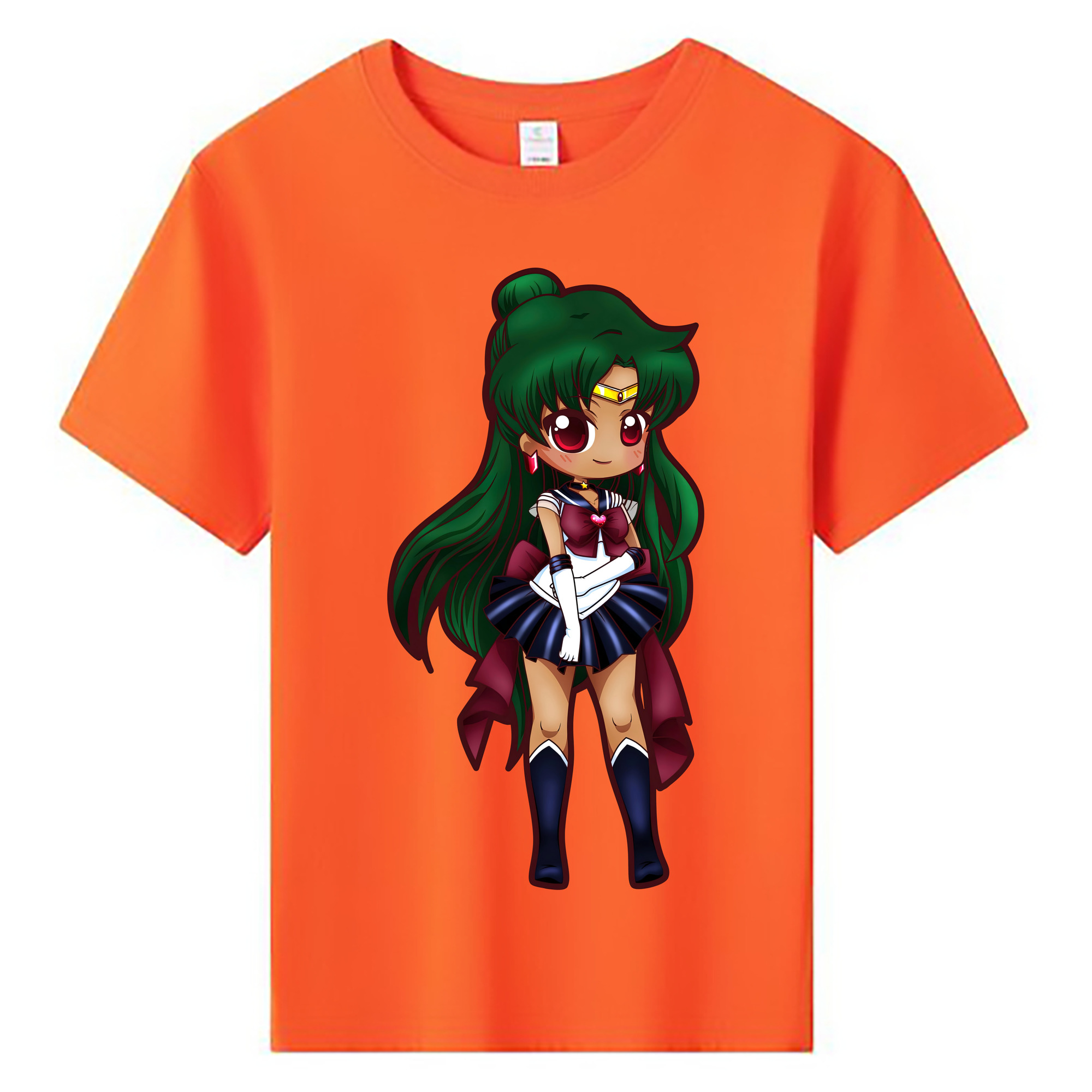 （画像用） 美少女戦士セーラームーン 冥王せつな Sailor Moon Meiou Setsuna 綿100％キッズTシャツ（フロントプリント）