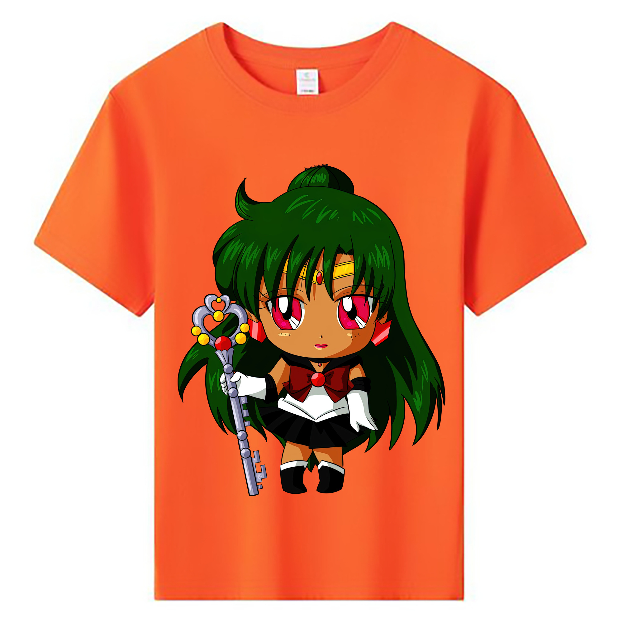 （画像用） 美少女戦士セーラームーン 冥王せつな Sailor Moon Meiou Setsuna 綿100％キッズTシャツ（フロントプリント）