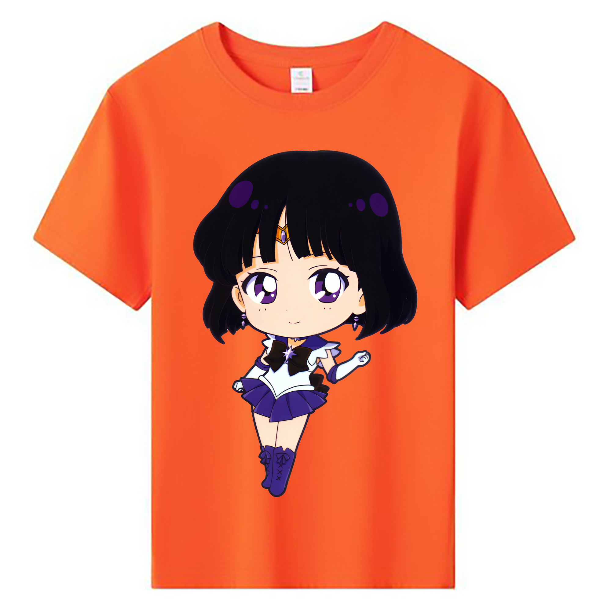 （画像用） 美少女戦士セーラームーン 土萠ほたる Sailor Moon Tomoe Hotaru （セーラーサターン；Sailor Saturn） 綿100％キッズTシャツ（フロントプリント）