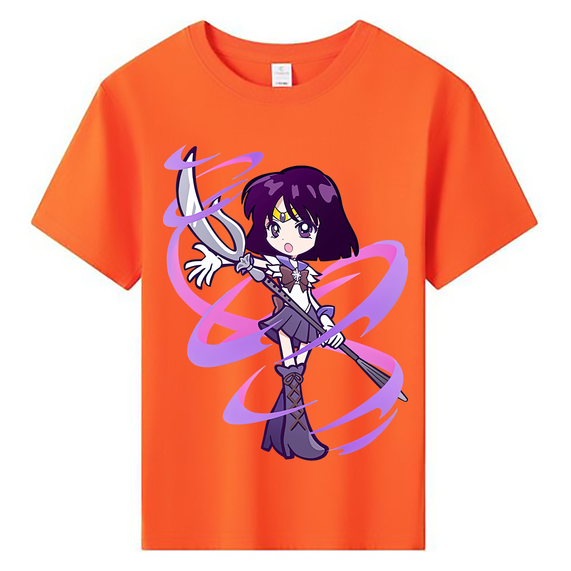 （画像用） 美少女戦士セーラームーン 土萠ほたる Sailor Moon Tomoe Hotaru （セーラーサターン；Sailor Saturn） 綿100％キッズTシャツ（フロントプリント）
