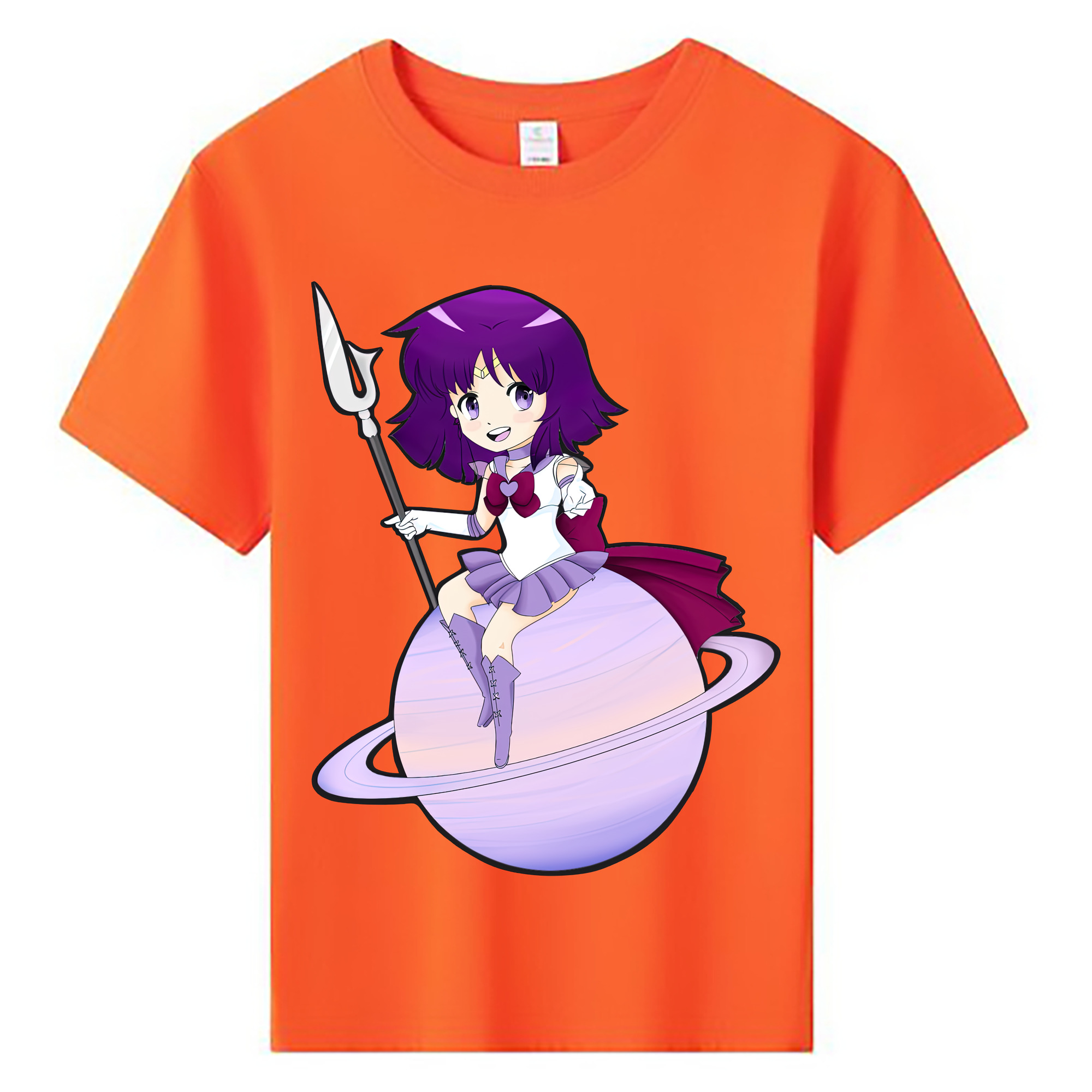 （画像用） 美少女戦士セーラームーン 土萠ほたる Sailor Moon Tomoe Hotaru （セーラーサターン；Sailor Saturn） 綿100％キッズTシャツ（フロントプリント）