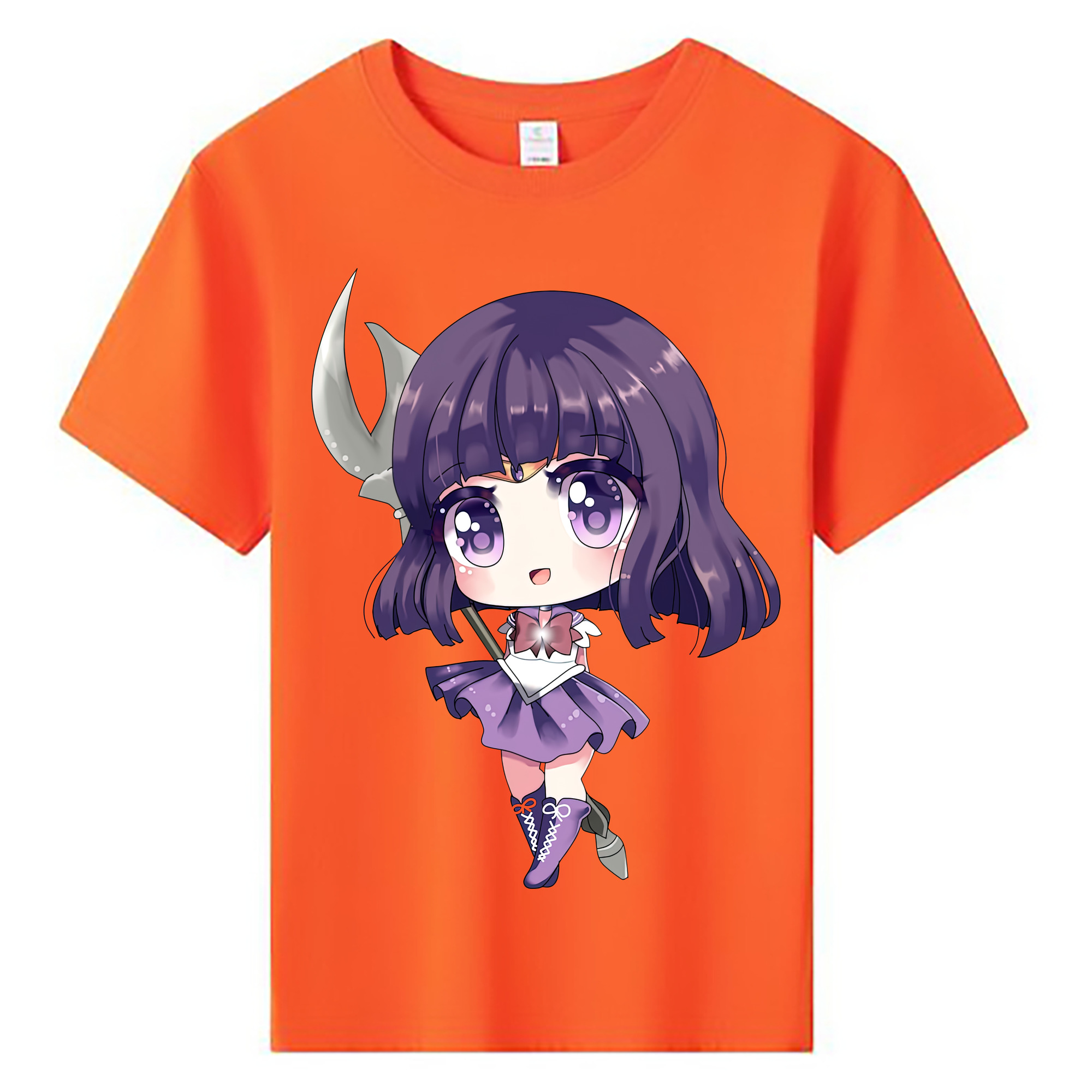 （画像用） 美少女戦士セーラームーン 土萠ほたる Sailor Moon Tomoe Hotaru （セーラーサターン；Sailor Saturn） 綿100％キッズTシャツ（フロントプリント）